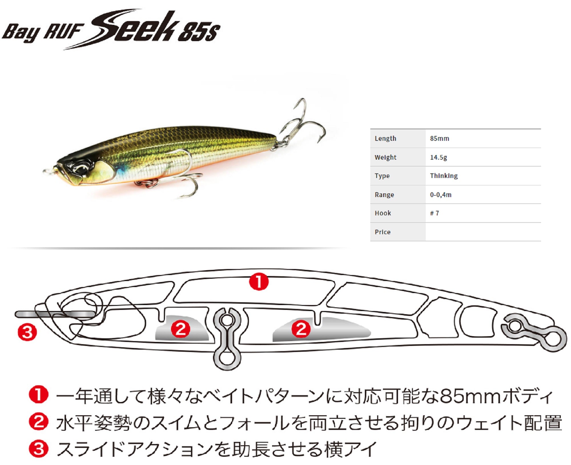 Duo Bay Ruf Seek 85S Sinking Lure CPA3512 (2221)