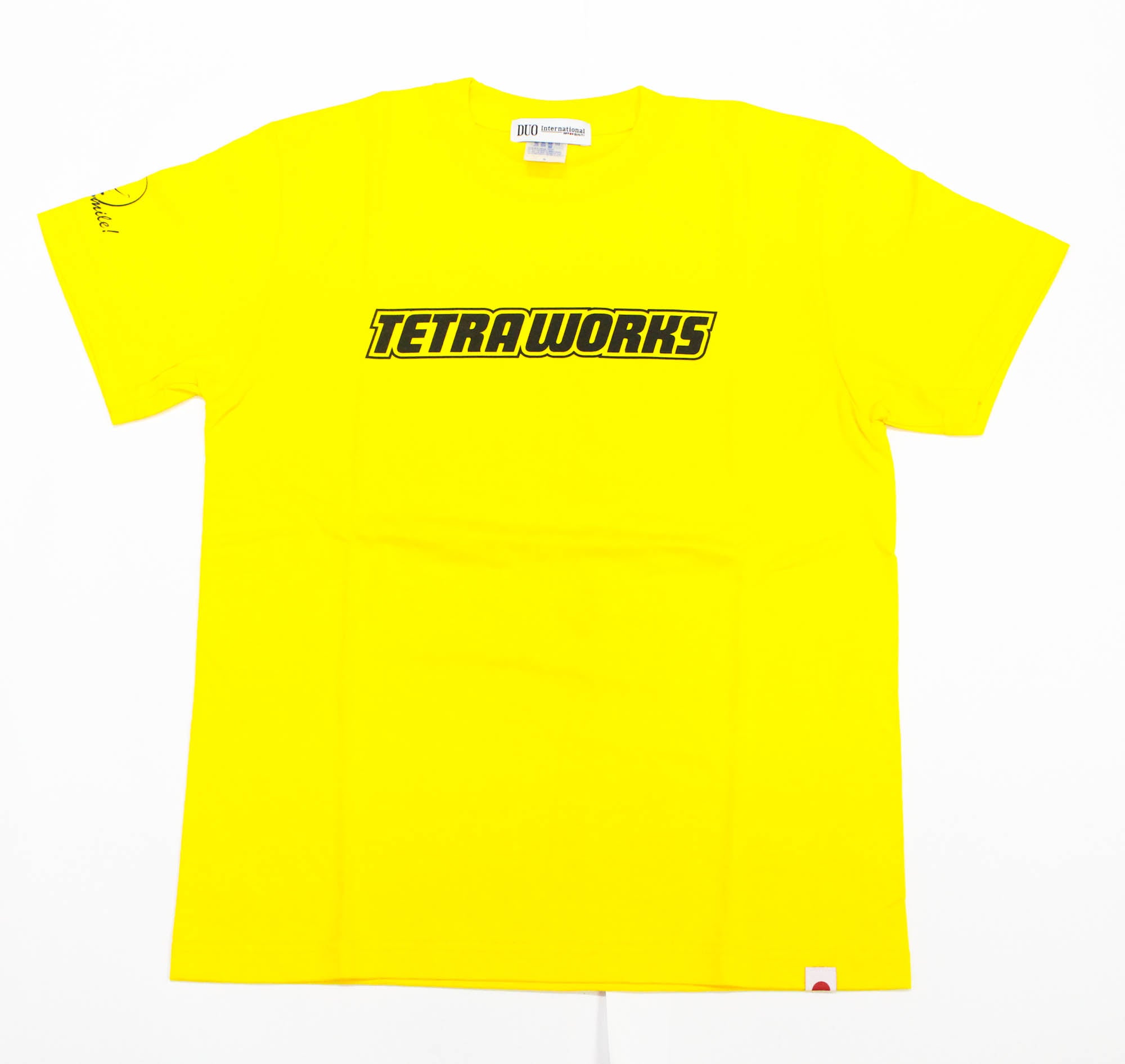 Duo T Shirt Tetra Works More Smile Short Sleeve Cotton Yellow Size S (3846)