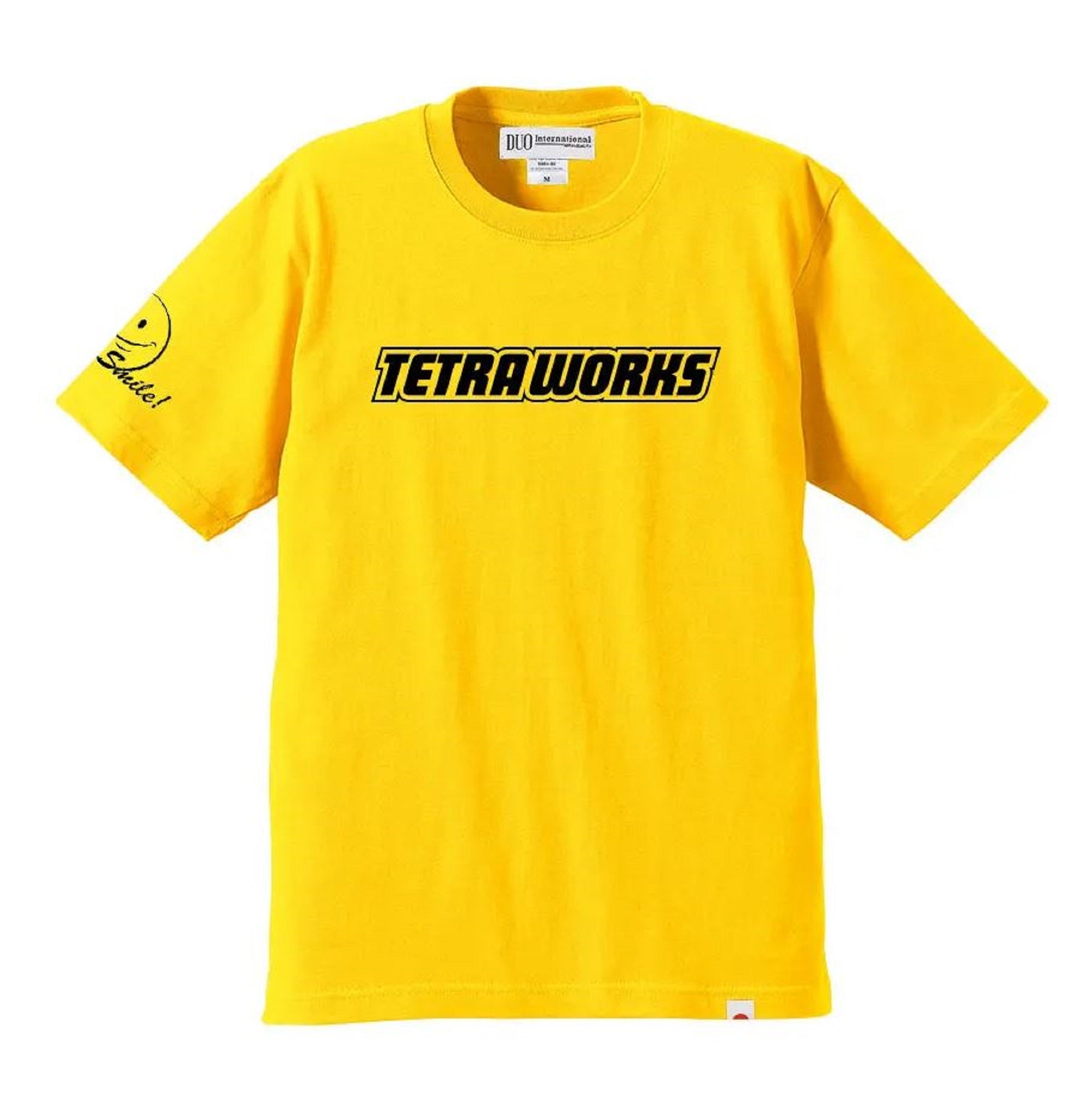 Duo T Shirt Tetra Works More Smile Short Sleeve Cotton Yellow Size S (3846)