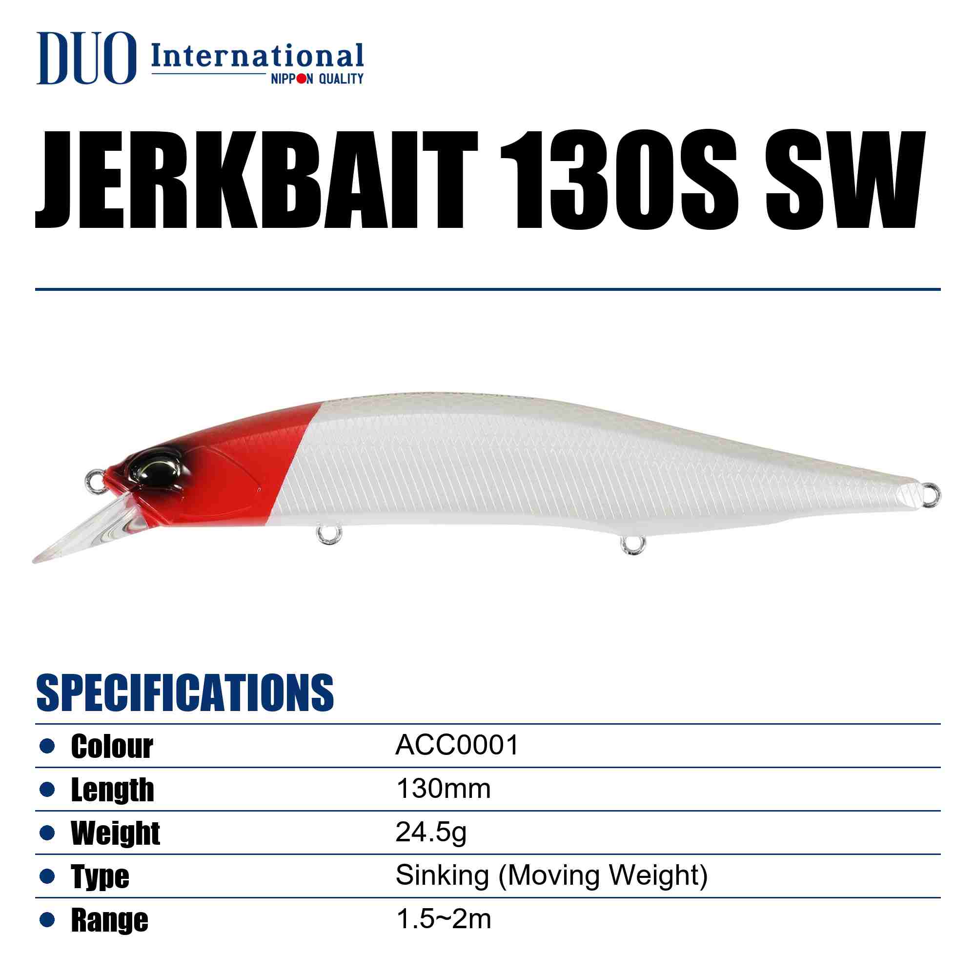Duo Realis Jerkbait 130S SW Sinking Lure ACC0001 (6182)