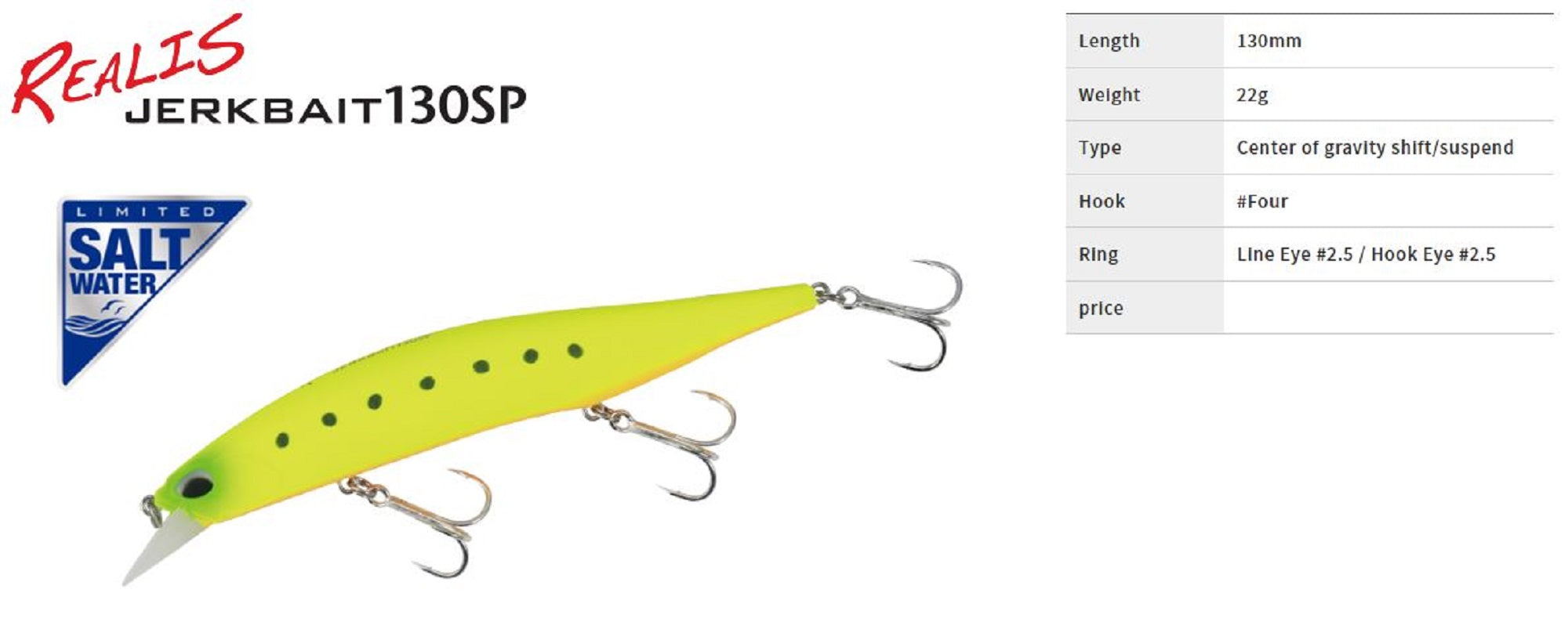Duo Realis Jerkbait 130S SW Sinking Lure ACC0547 (6212)