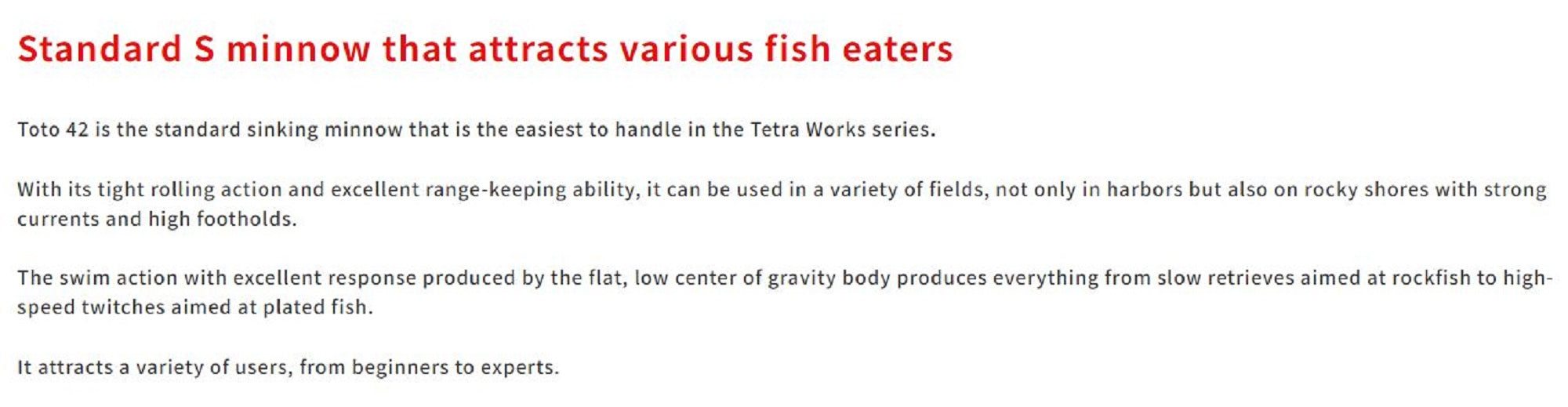 Duo Tetra Works Toto 42 mm Sinking Lure CPA0601 (6724)