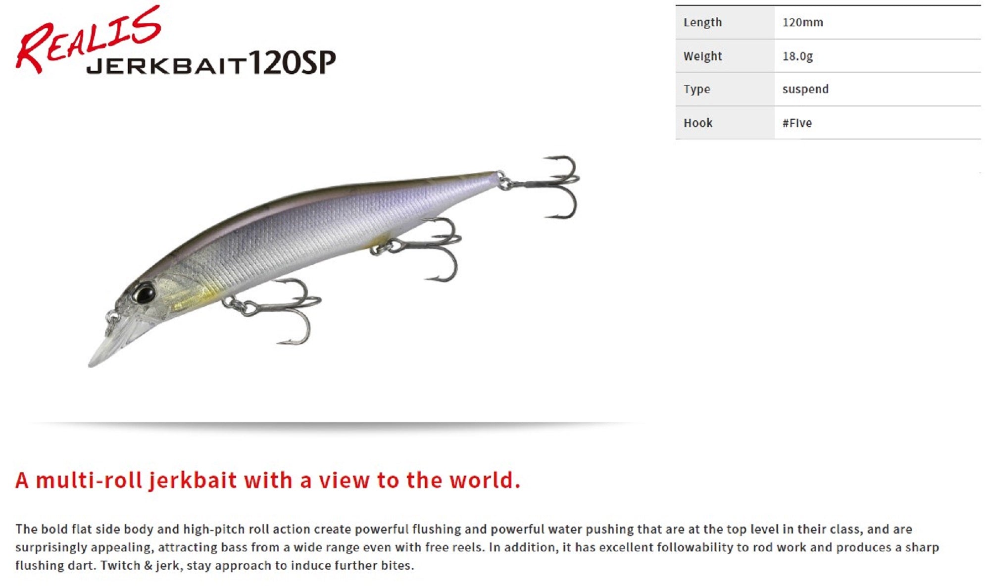 Duo Realis Jerkbait 120SP Suspend Lure CRA4036 (9435)