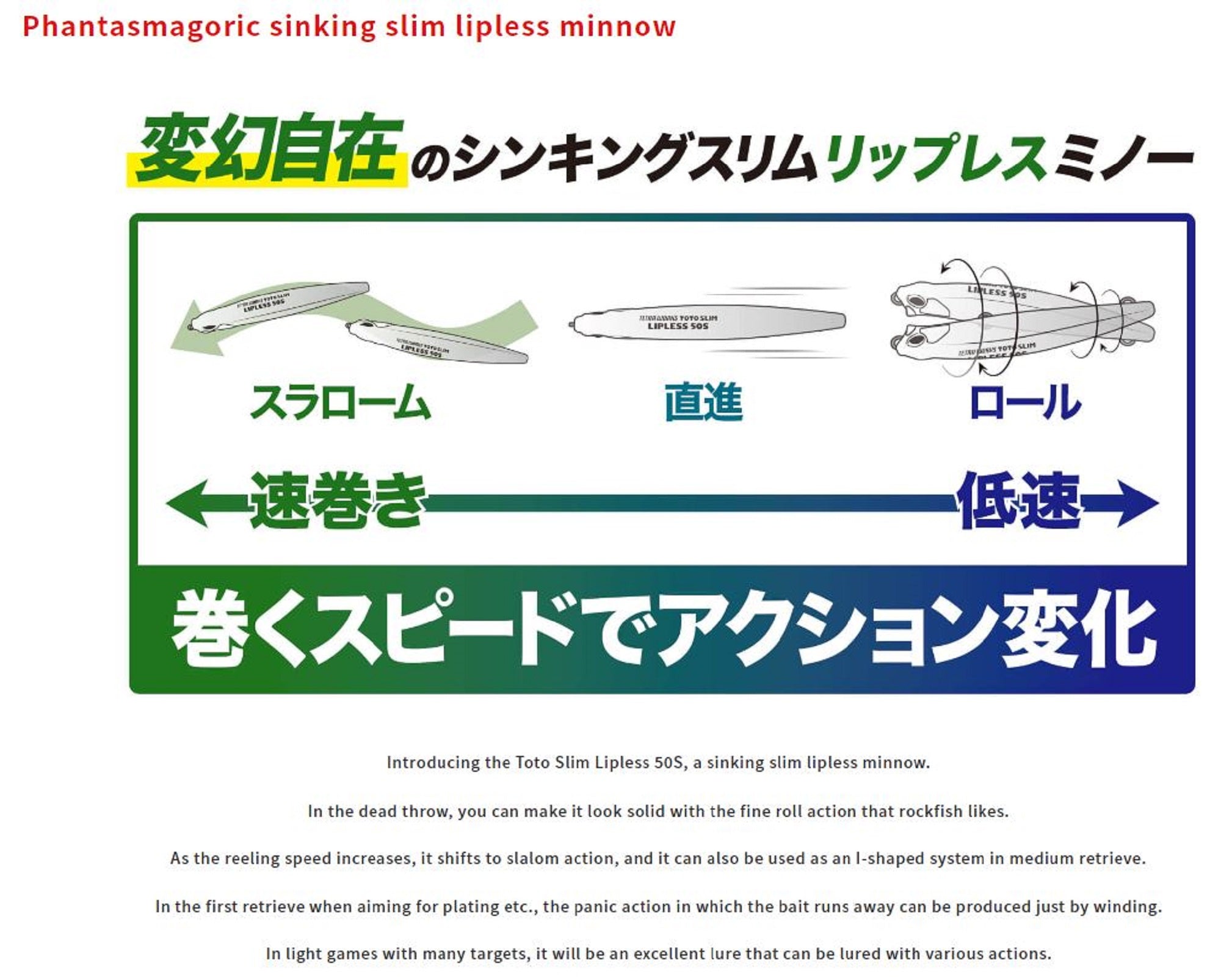 Duo Tetra Works Toto Slim Lipless 50S Sinking Lure CPA0601 (9589)