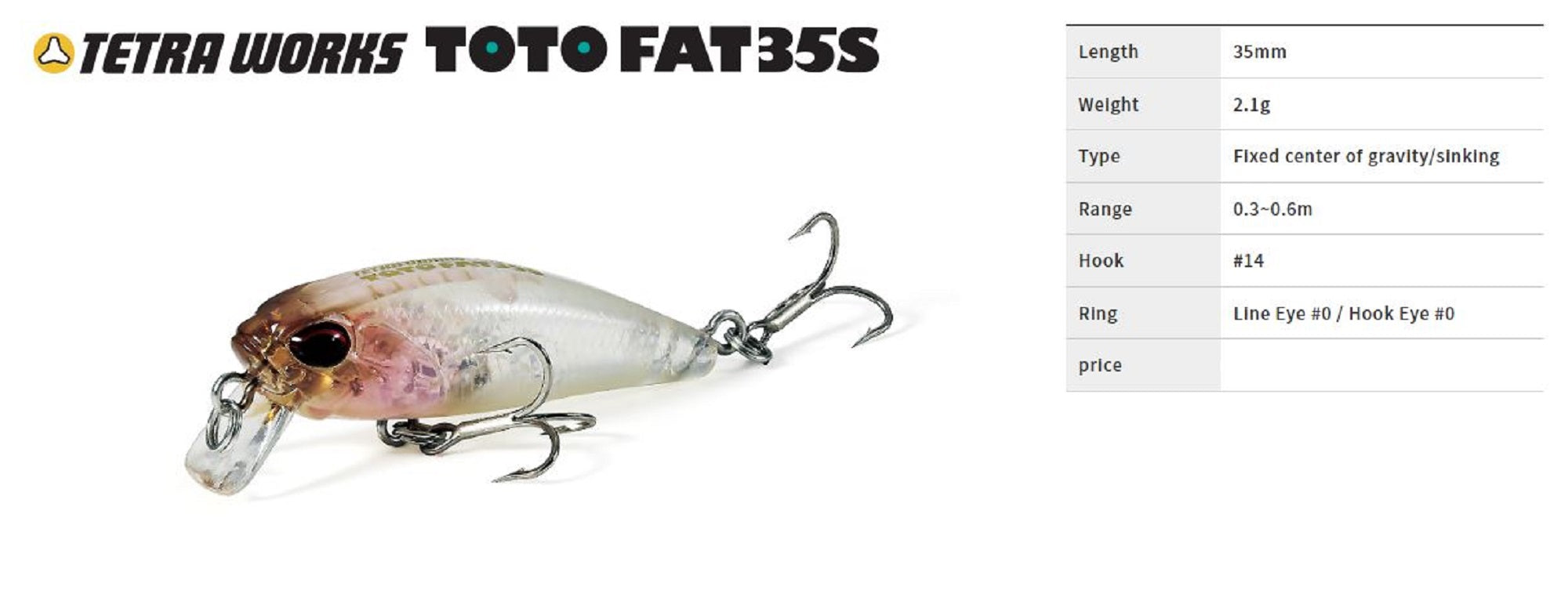 Duo Tetra Works Toto Fat 35 mm Sinking Lure AHA0011 (9763)