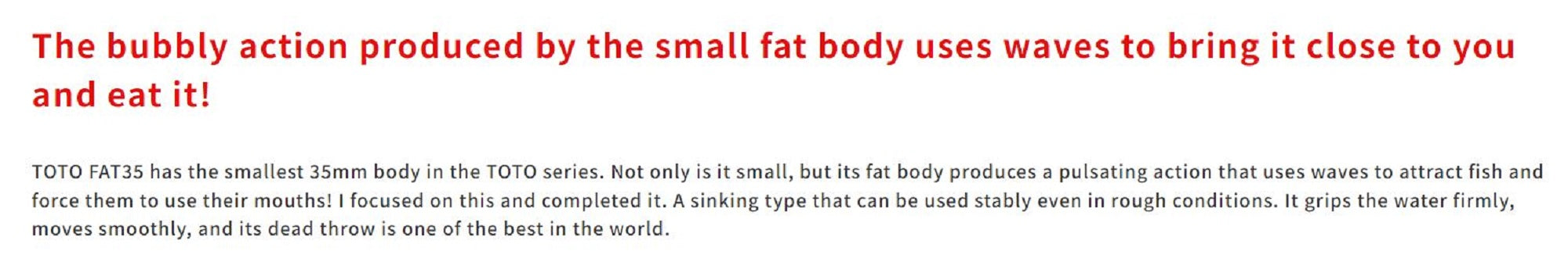 Duo Tetra Works Toto Fat 35 mm Sinking Lure MCC0522 (9770)