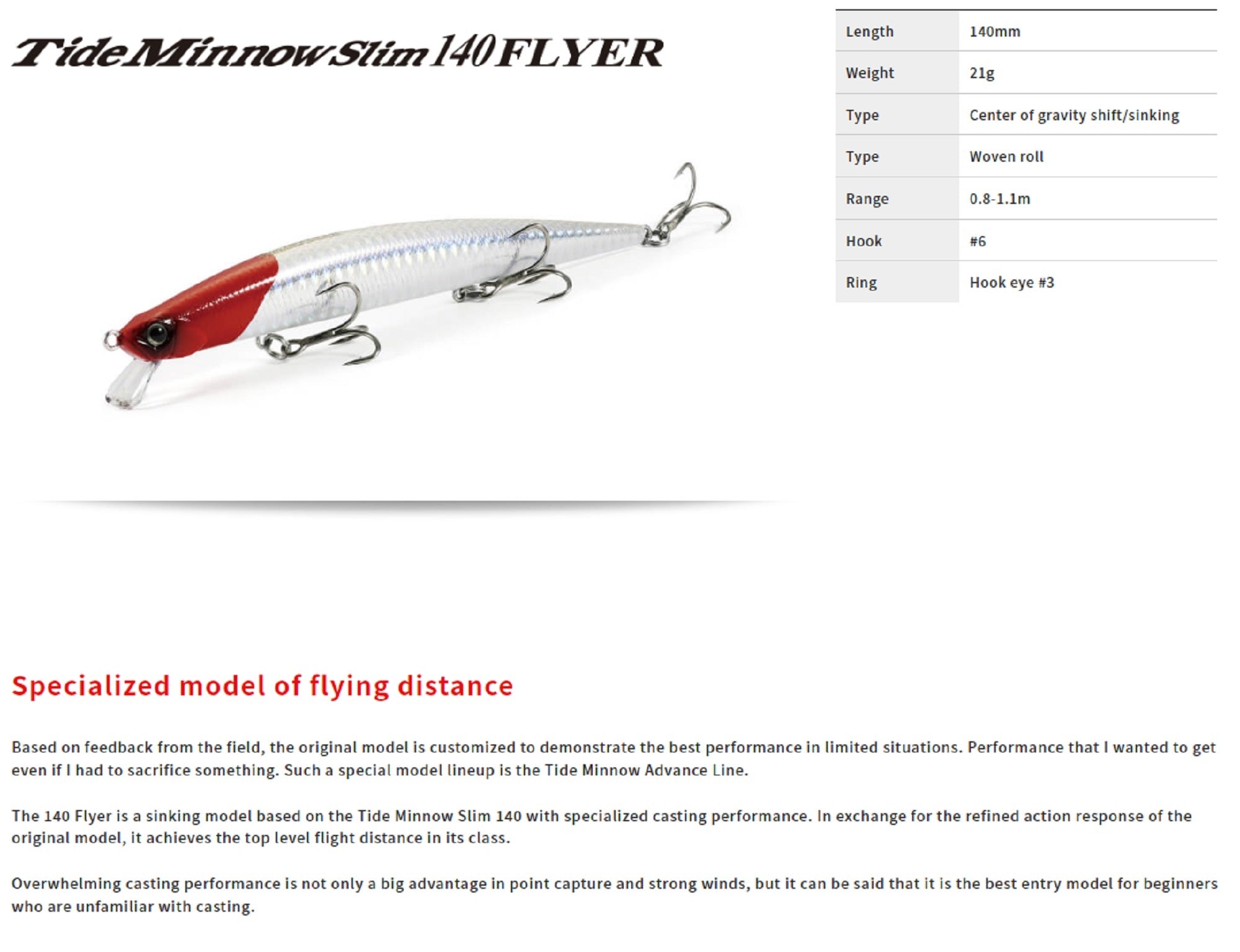 Duo Tide Minnow Flyer Slim 140 Sinking Lure ACC0547 (9923)