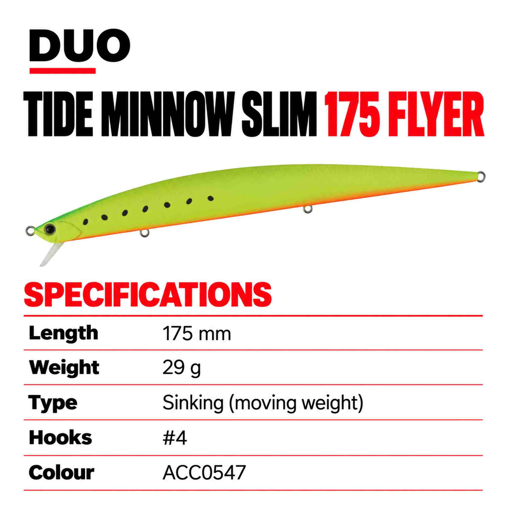 Duo Tide Minnow Flyer Slim 175 Sinking Lure ACC0547 (9978)