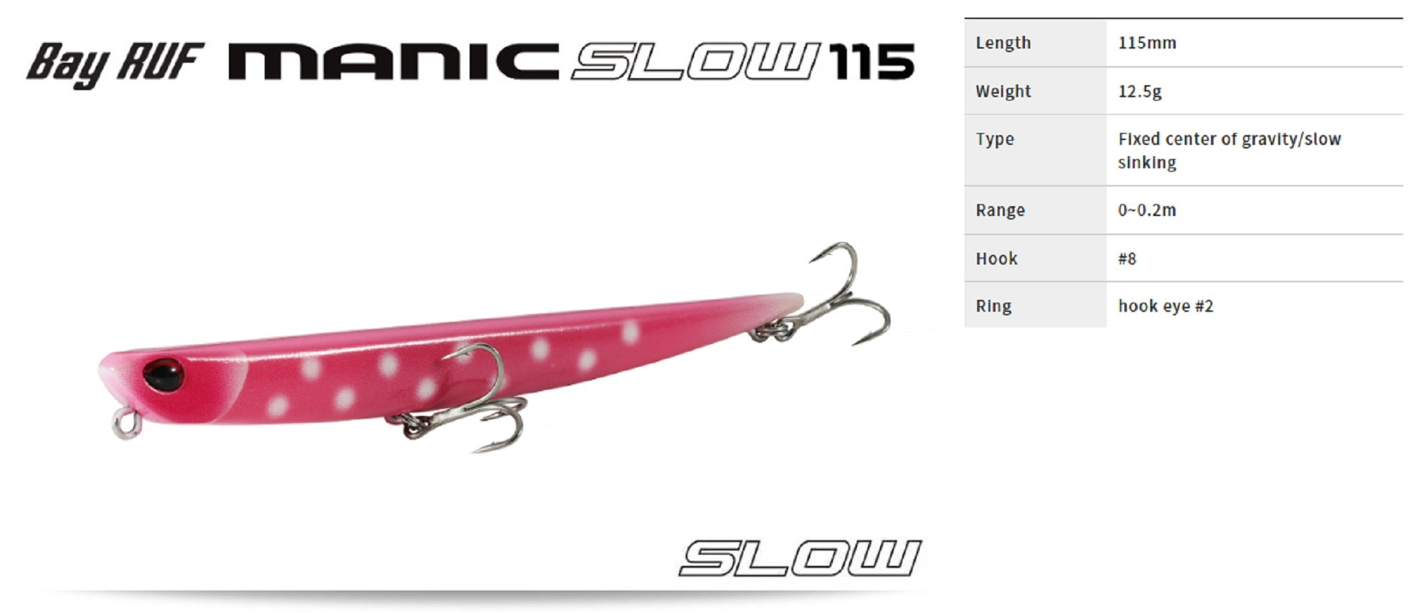 Duo Bay Ruf Manic Slow 115 Sinking Lure CLA0618 (0110)