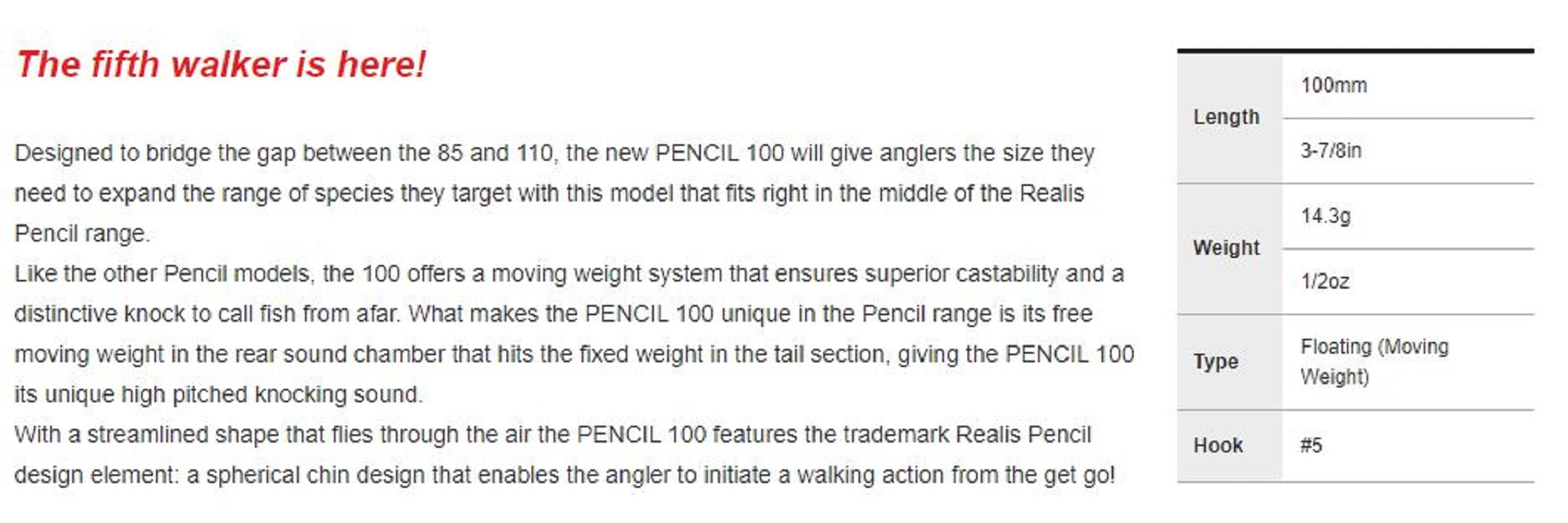 Duo Realis Pencil 100 Topwater Floating Lure ACCZ126 (0394)