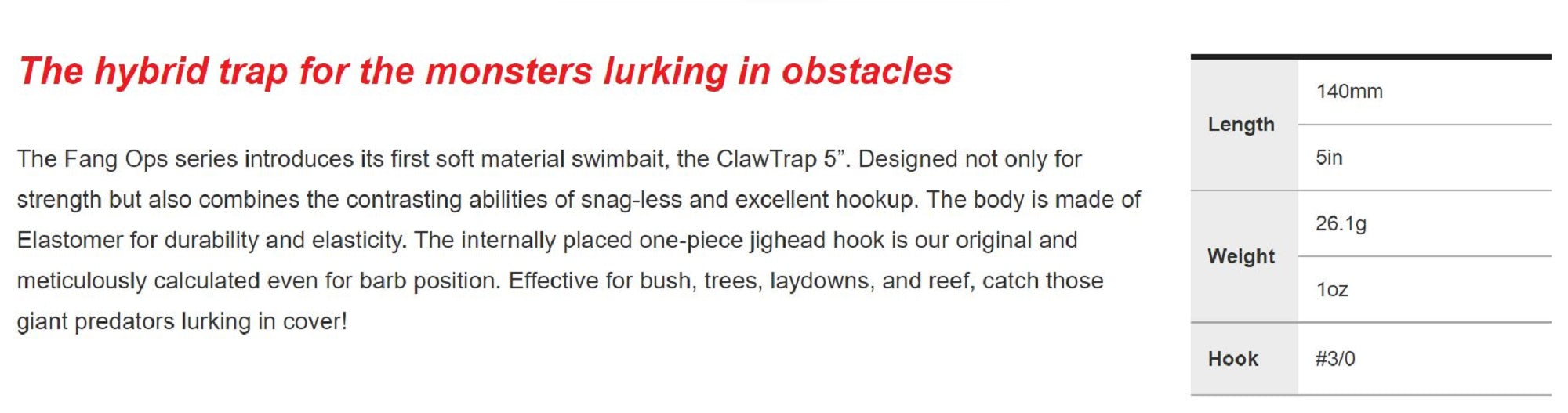 Duo Soft Lure Claw Trap 5 inch F058 (1070)