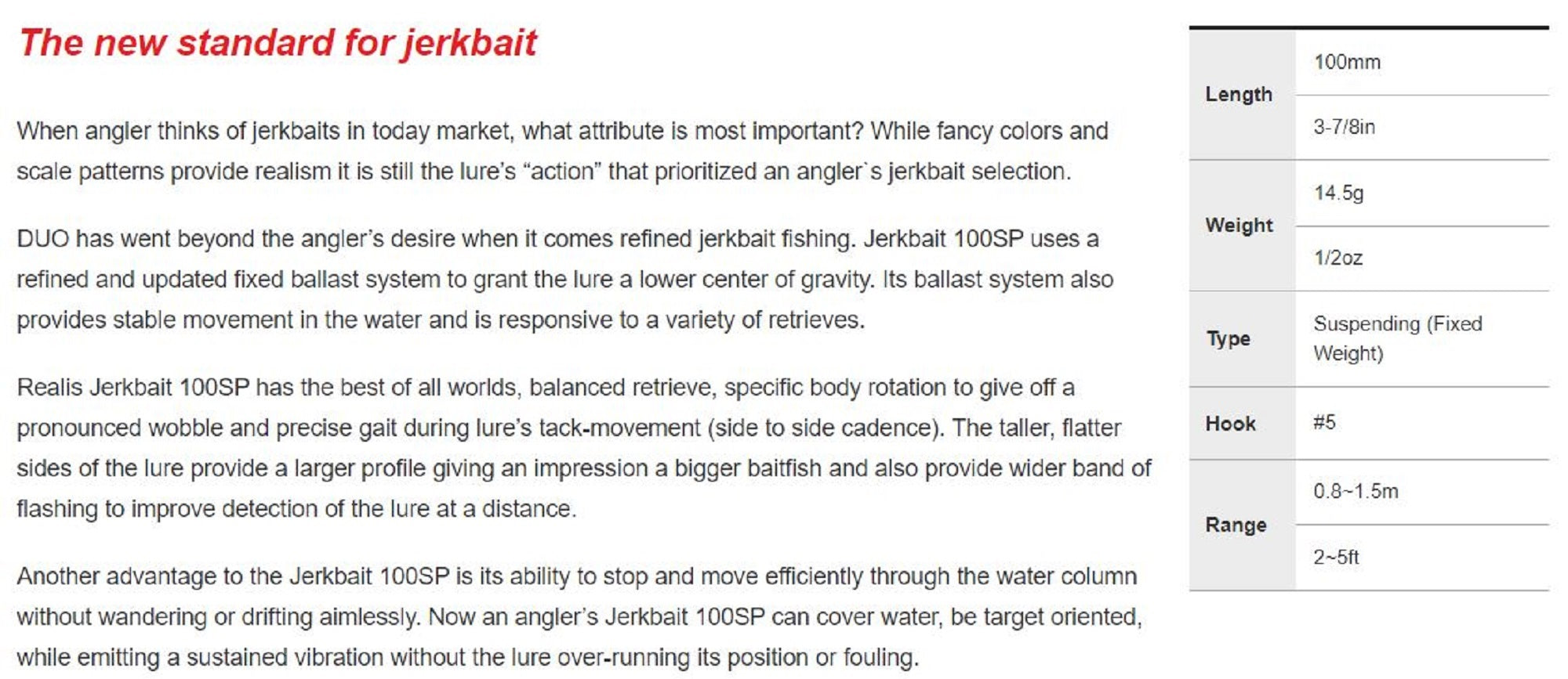 Duo Realis Jerkbait 100SP Suspend Lure CCC3816 (3524)