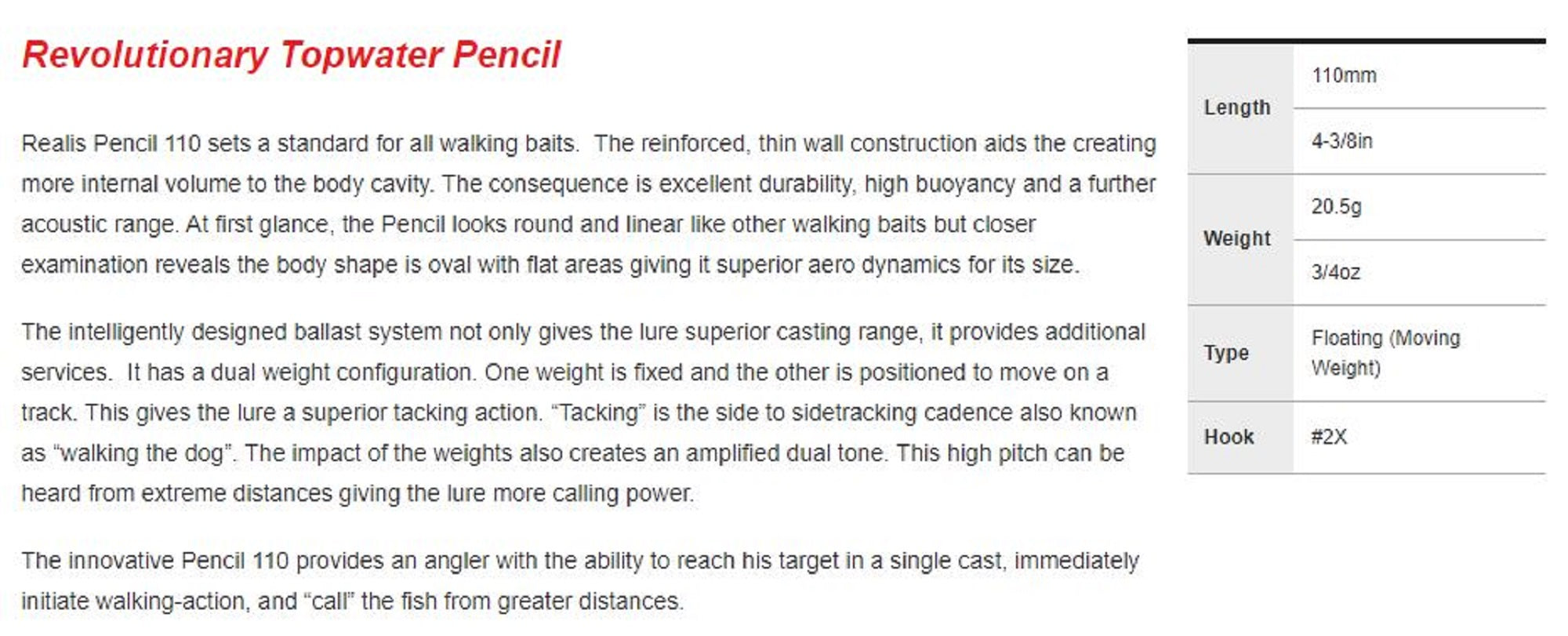 Duo Realis Pencil 110 Topwater Floating Lure CCC3177 (4217)