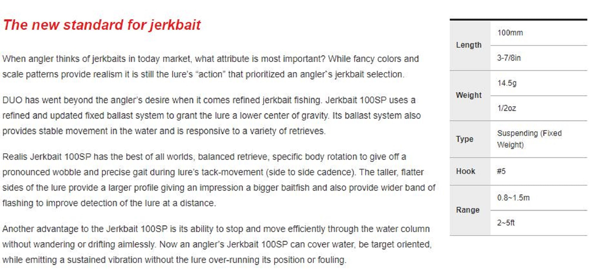 Duo Realis Jerkbait 100SP Suspend Lure CNAZ106 (7171)
