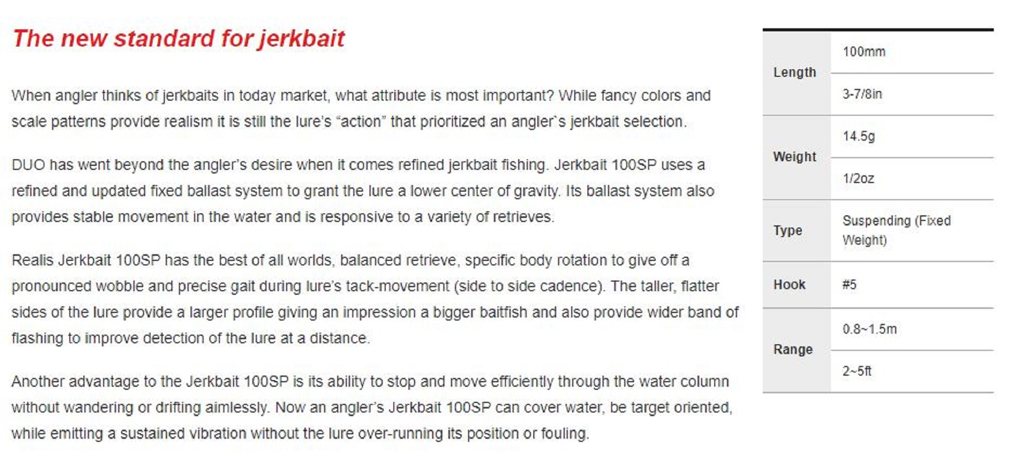 Duo Realis Jerkbait 100SP Silent Suspend Lure MCC0522 (7225)