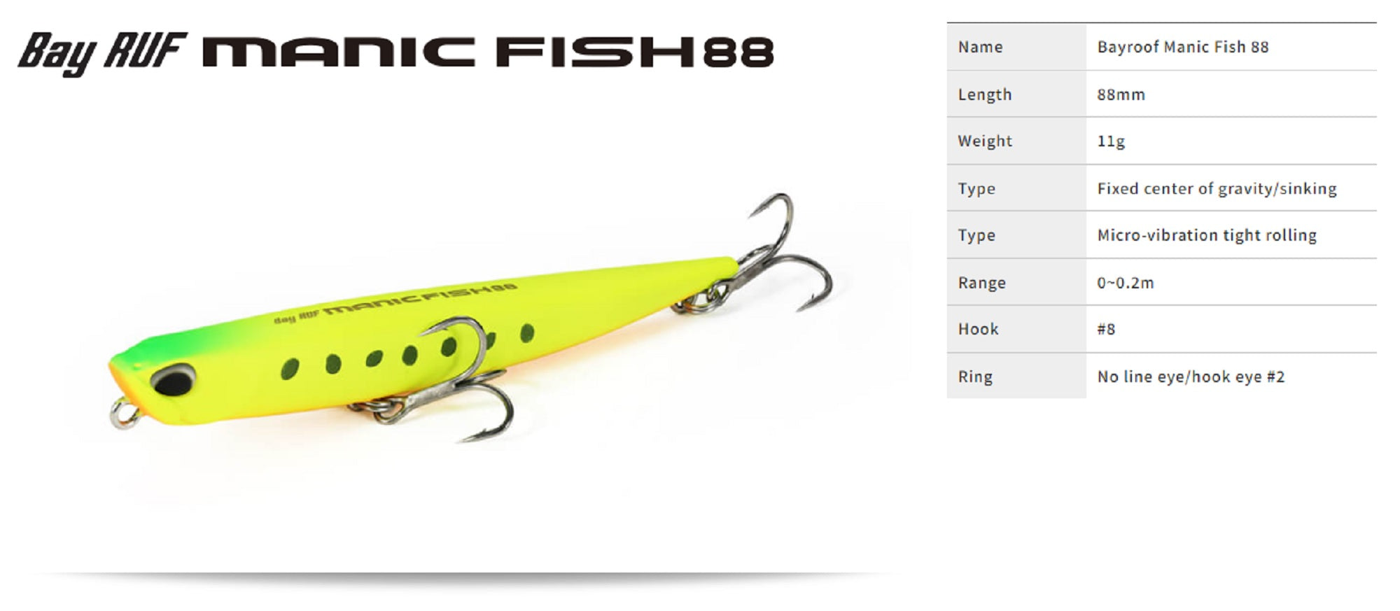 Duo Bay Ruf Manic Fish 88 Pencil Sinking Lure ACC0547 (8260)