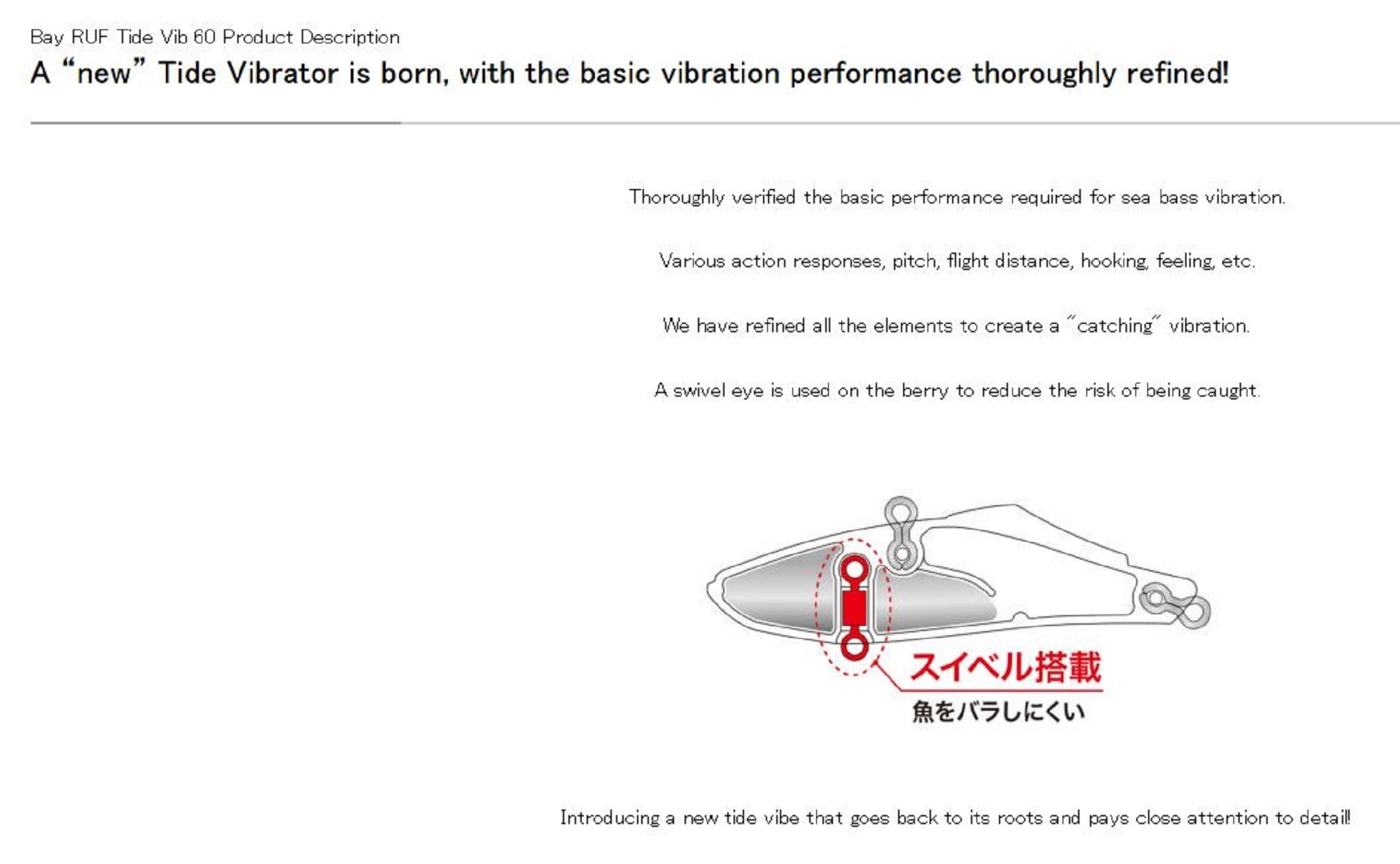 Duo Bay Ruf Tide Vib 60 Sinking Vibration Lure MCC0522 (9236)