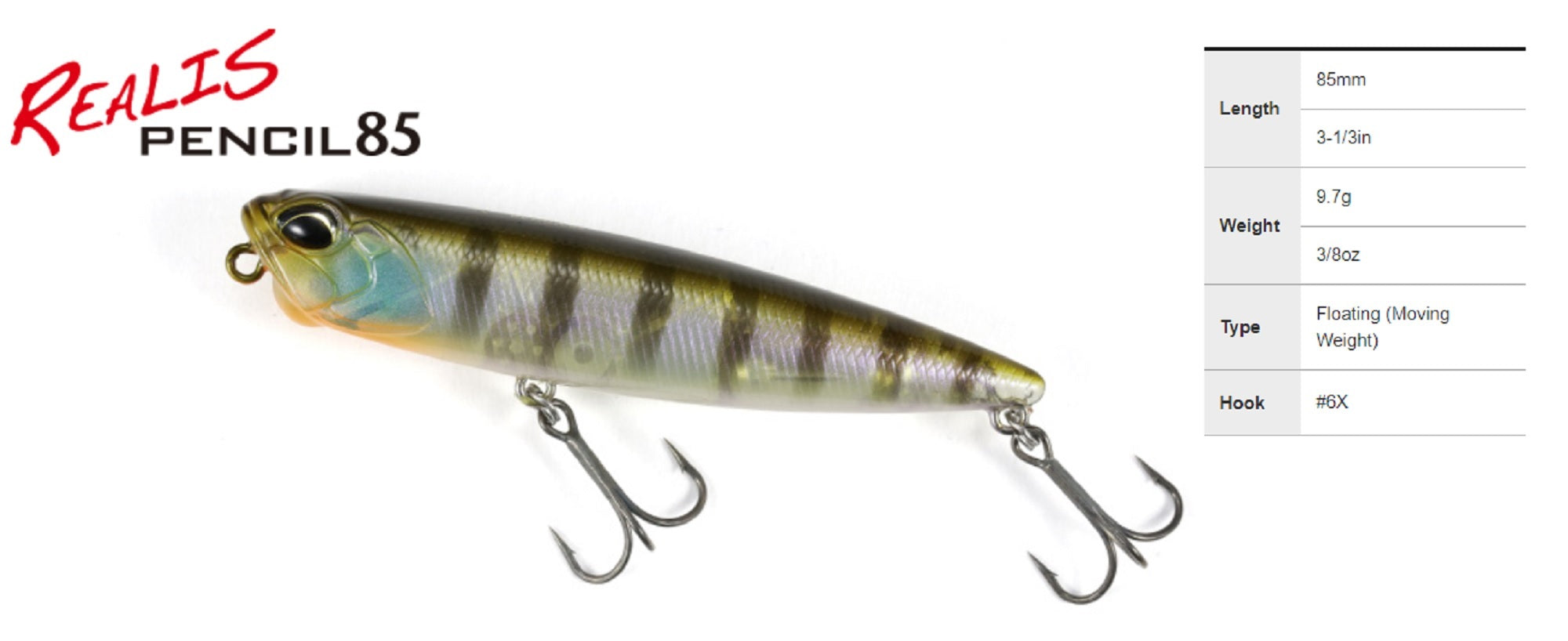 Duo Realis Pencil 85 SW Bone Topwater Floating Lure BCC3018 (0409)