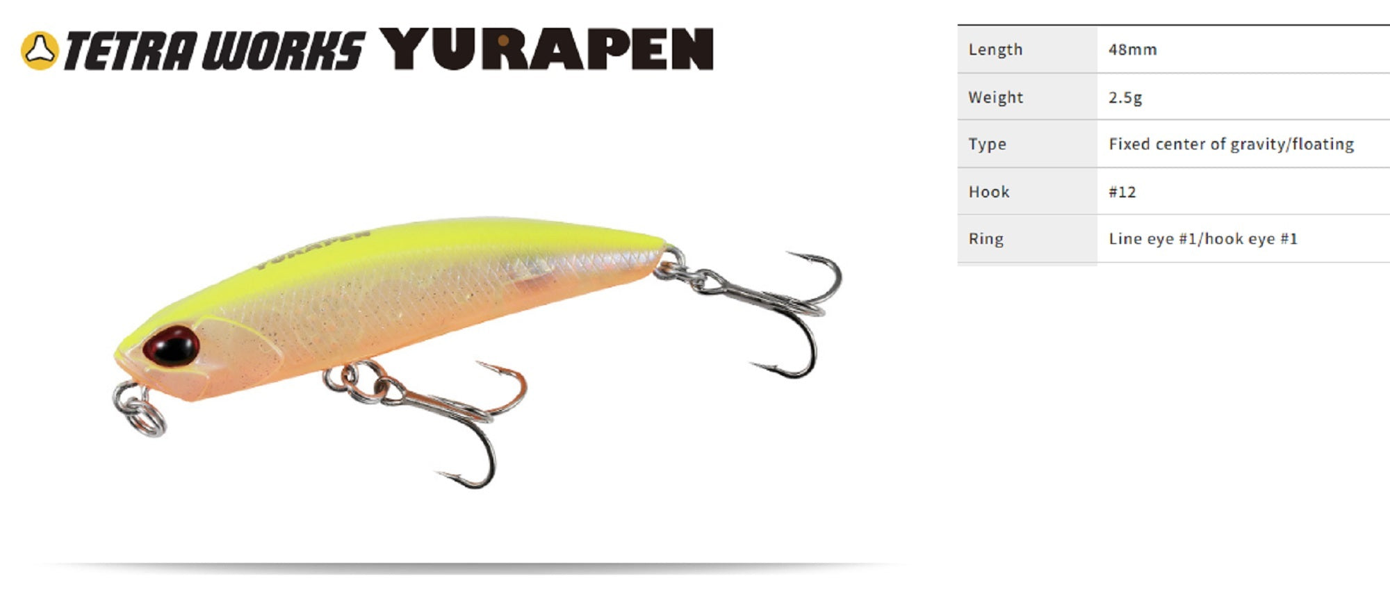 Duo Tetra Works Yurapen 48 mm Floating Lure CUA0634 (1994)