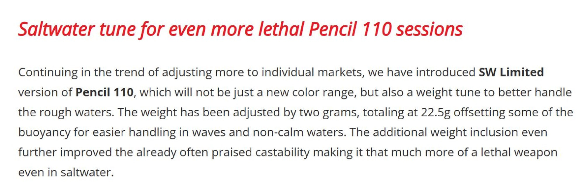 Duo Realis Pencil 110 SW Topwater Floating Lure CHH0402 (4932)