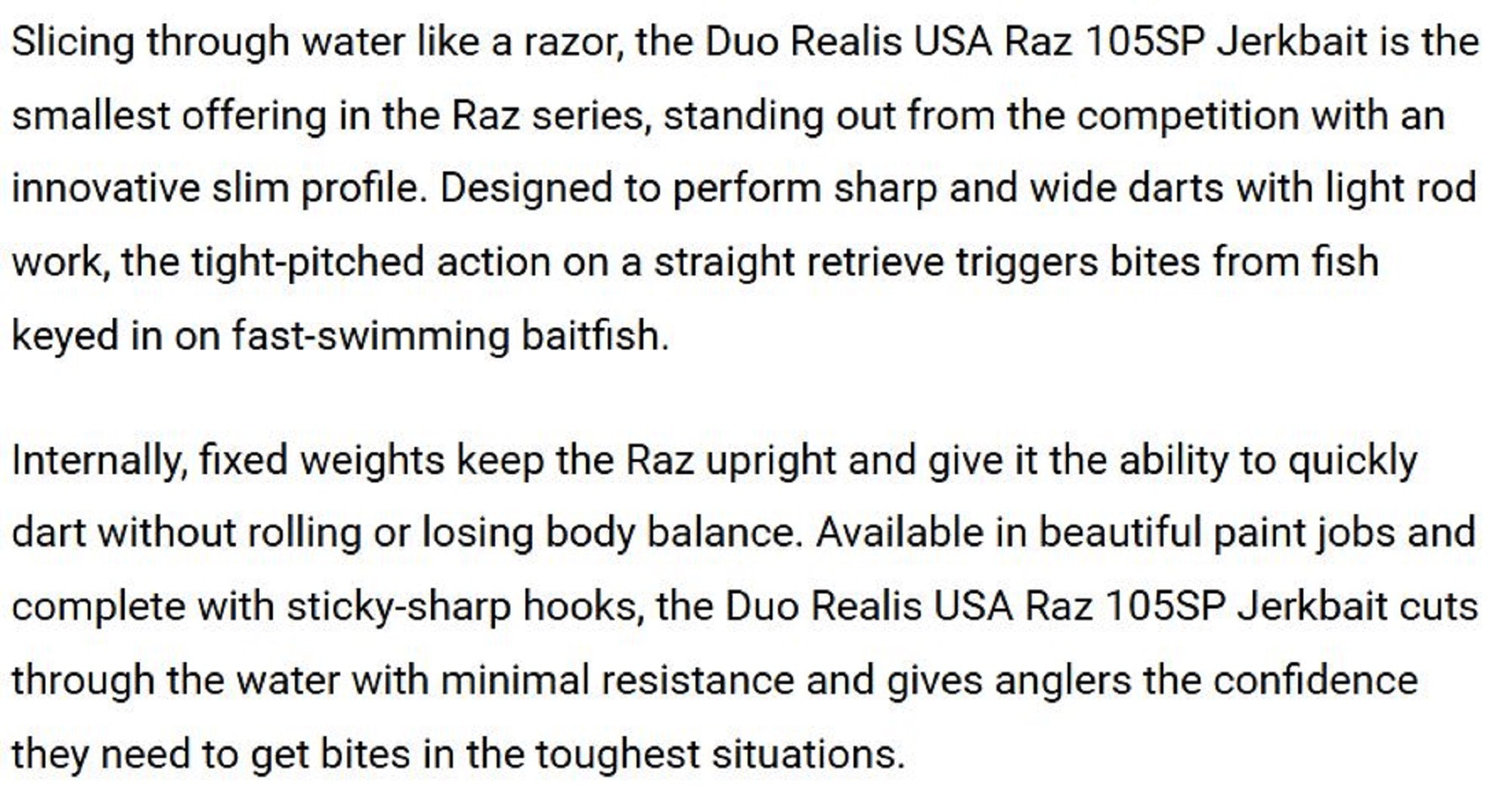 Duo Realis USA Raz Jerkbait 105SP Suspend Lure RUD3006 (5748)