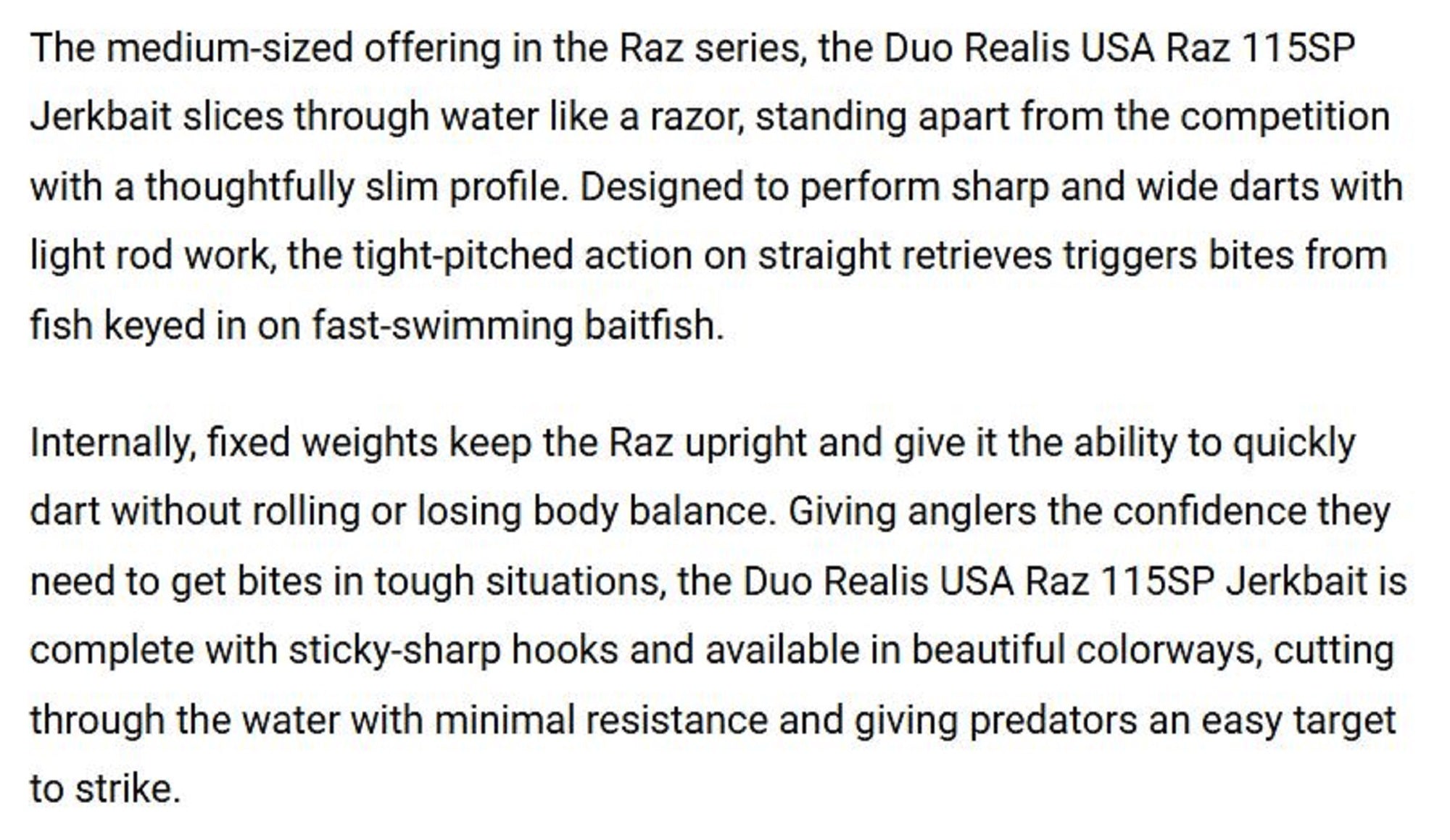 Duo Realis USA Raz Jerkbait 115SP Suspend Lure RUD3006 (5847)
