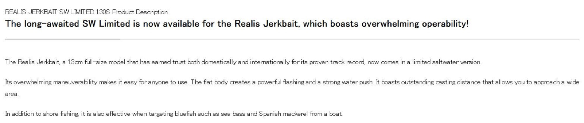 Duo Realis Jerkbait 130S SW Sinking Lure ACC0761 (6219)