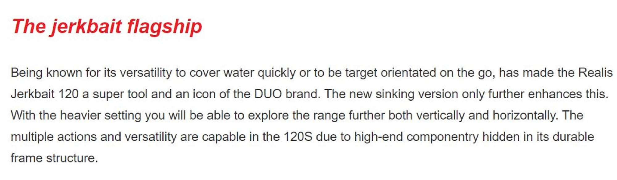 Duo Realis Jerkbait 120S SW Sinking Lure MCC0522 (6660)