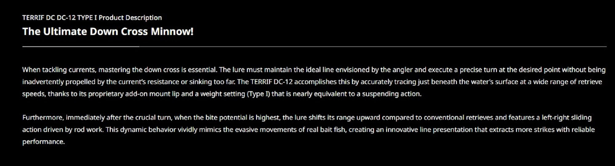 Duo Terrif DC 12 Type 1 Slow Sinking Lure CYA0774 (6851)