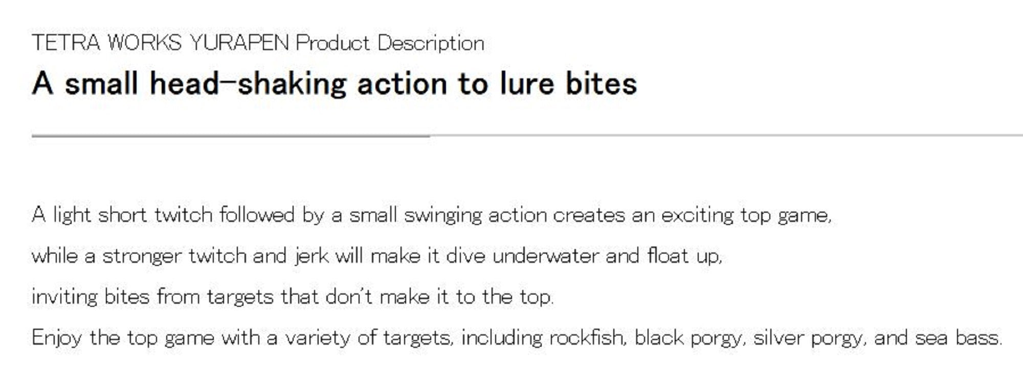 Duo Tetra Works Yurapen 48 mm Floating Lure CCC0653 (9104)