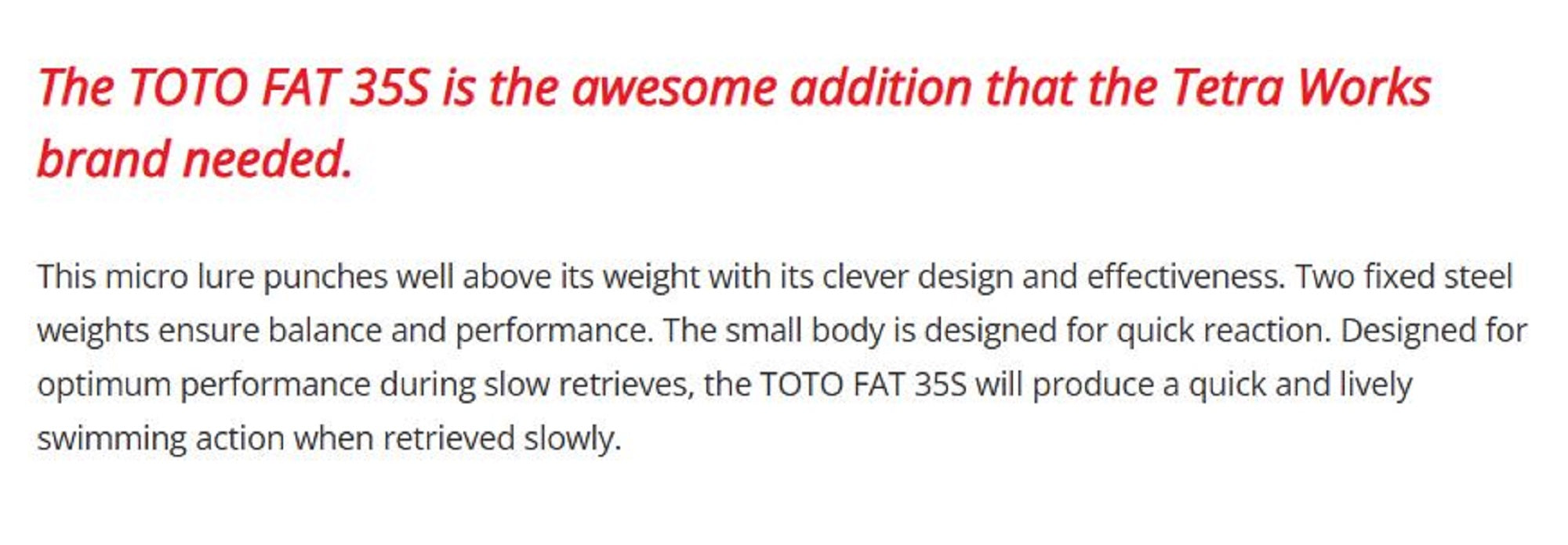 Duo Tetra Works Toto Fat 35 mm Sinking Lure CCC0653 (9890)