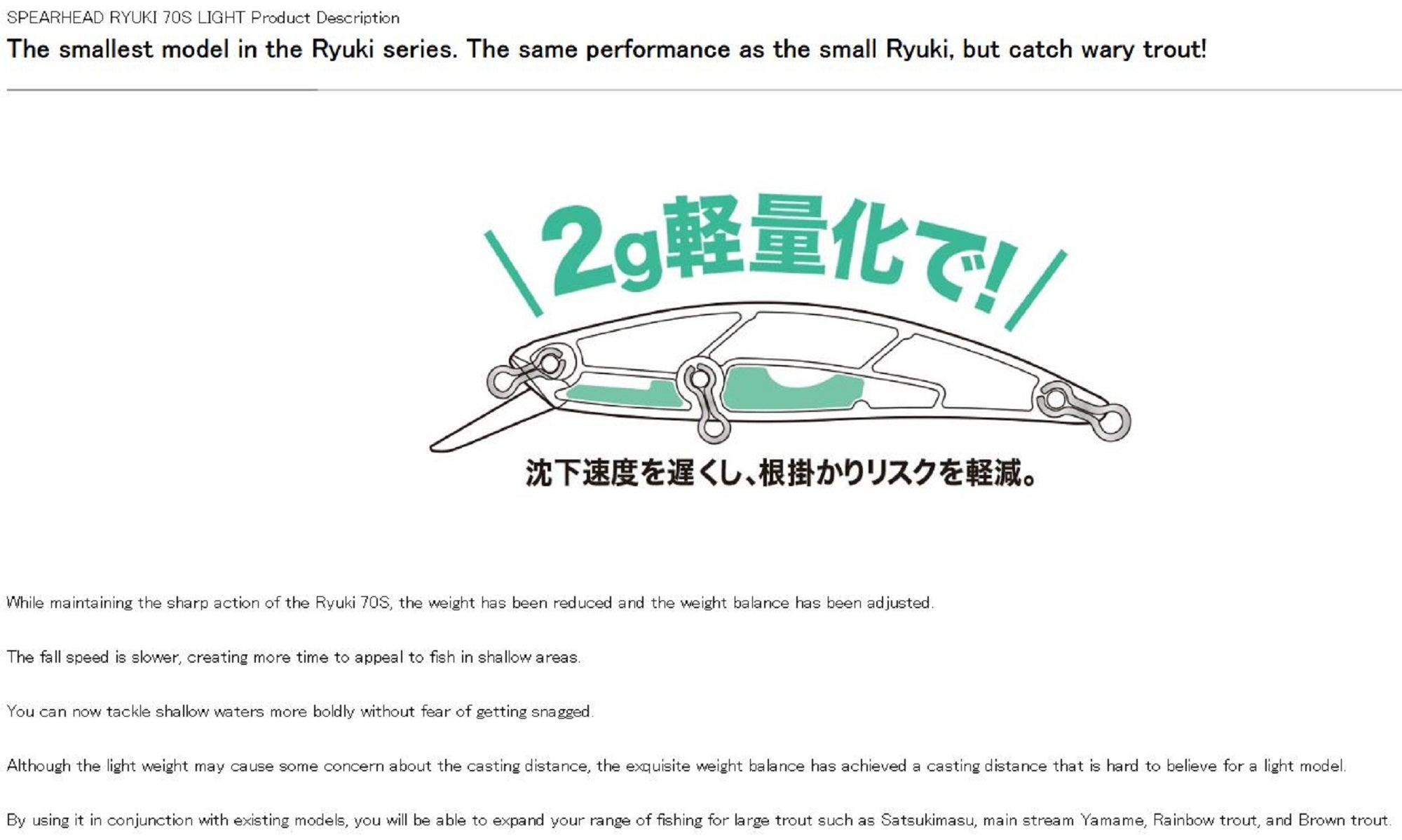 Duo Spearhead Ryuki 70S Light Sinking Lure MNI4047 (7113)