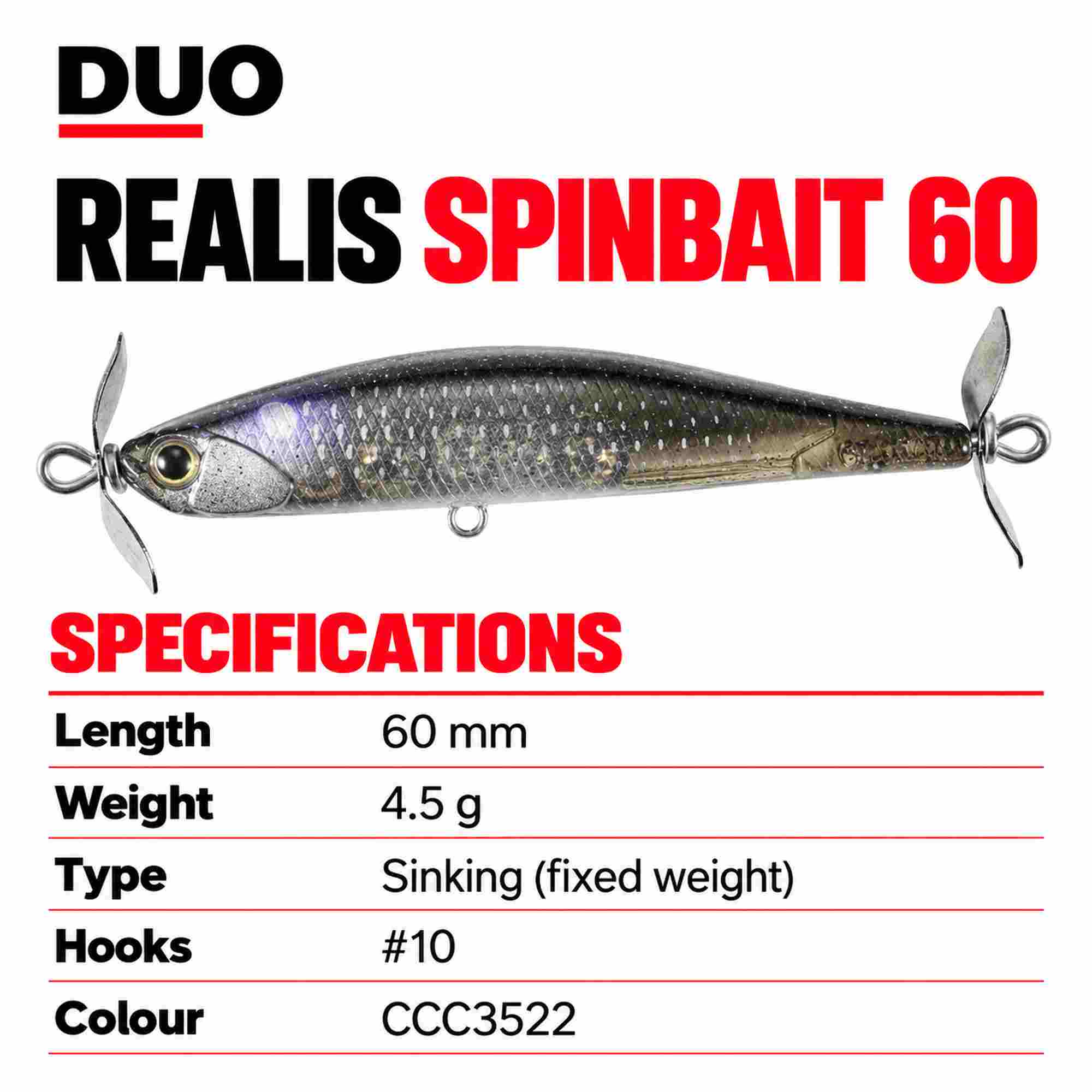 Duo Realis Spin Bait 60 spinbait spybait Sinking Lure CCC3522 (3541)