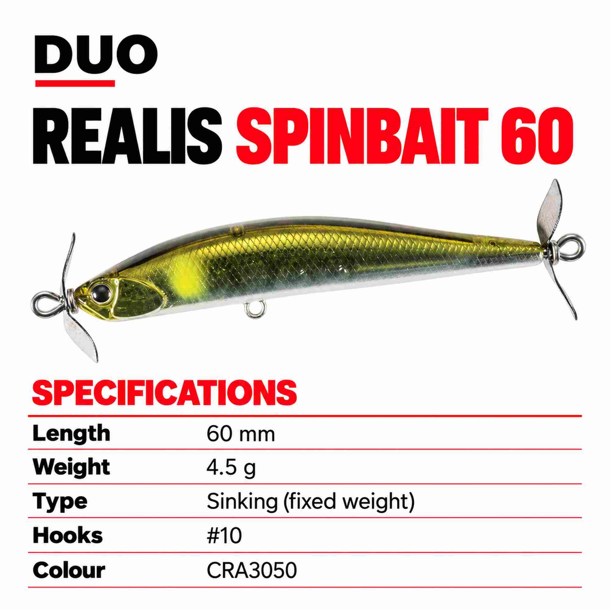 Duo Realis Spin Bait 60 spinbait spybait Sinking Lure CRA3050 (3558)