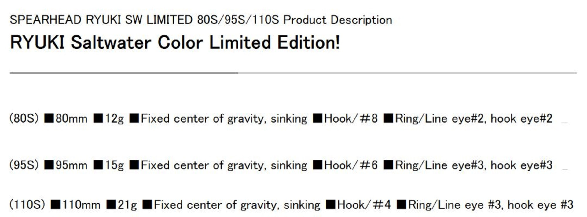 Duo Spearhead Ryuki 110S SW Sinking Lure CPB0054 (5453)