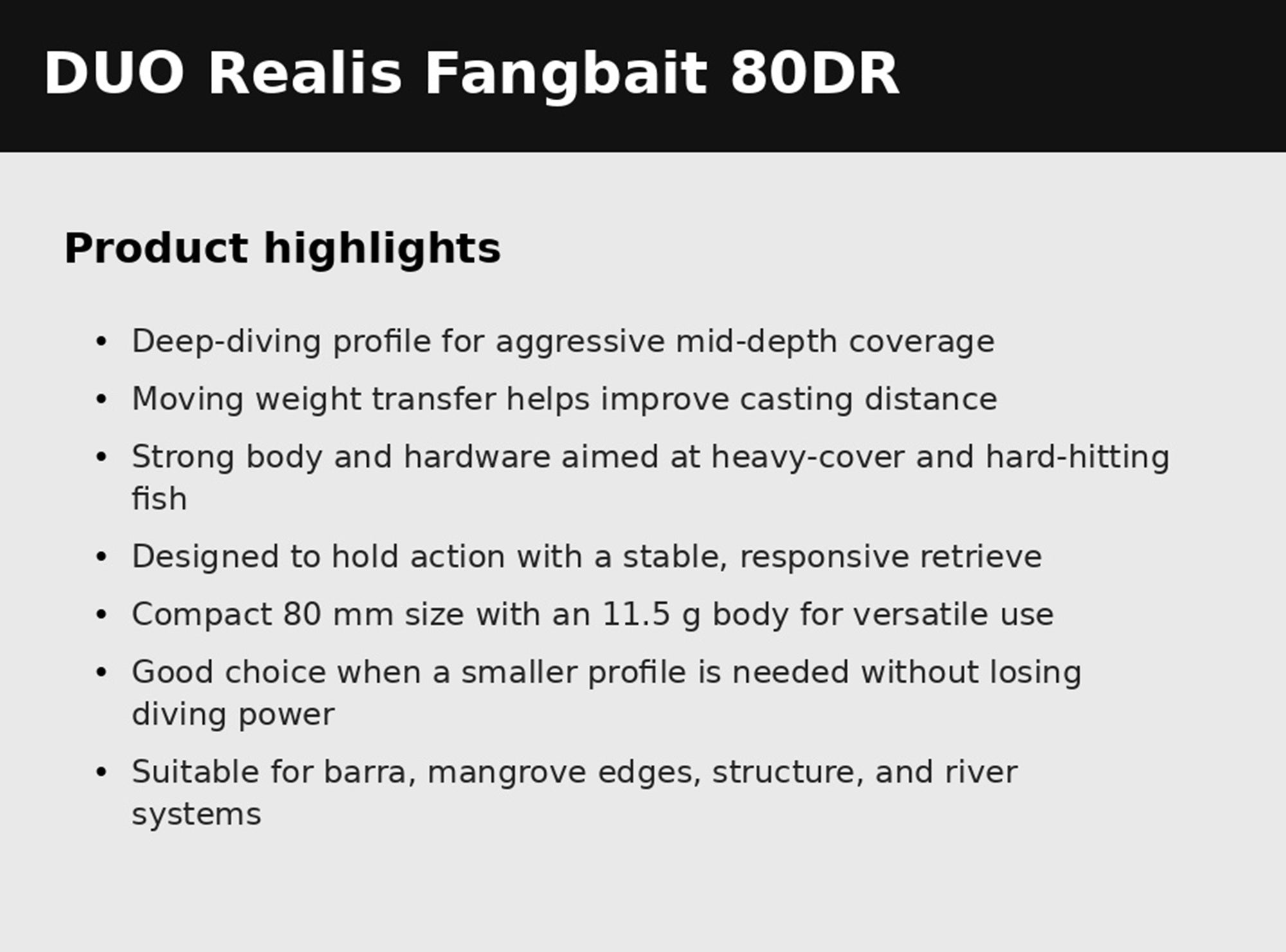 Duo Realis Fangbait 80DR Barra Tuned Suspend Lure CPA3255 (5996)