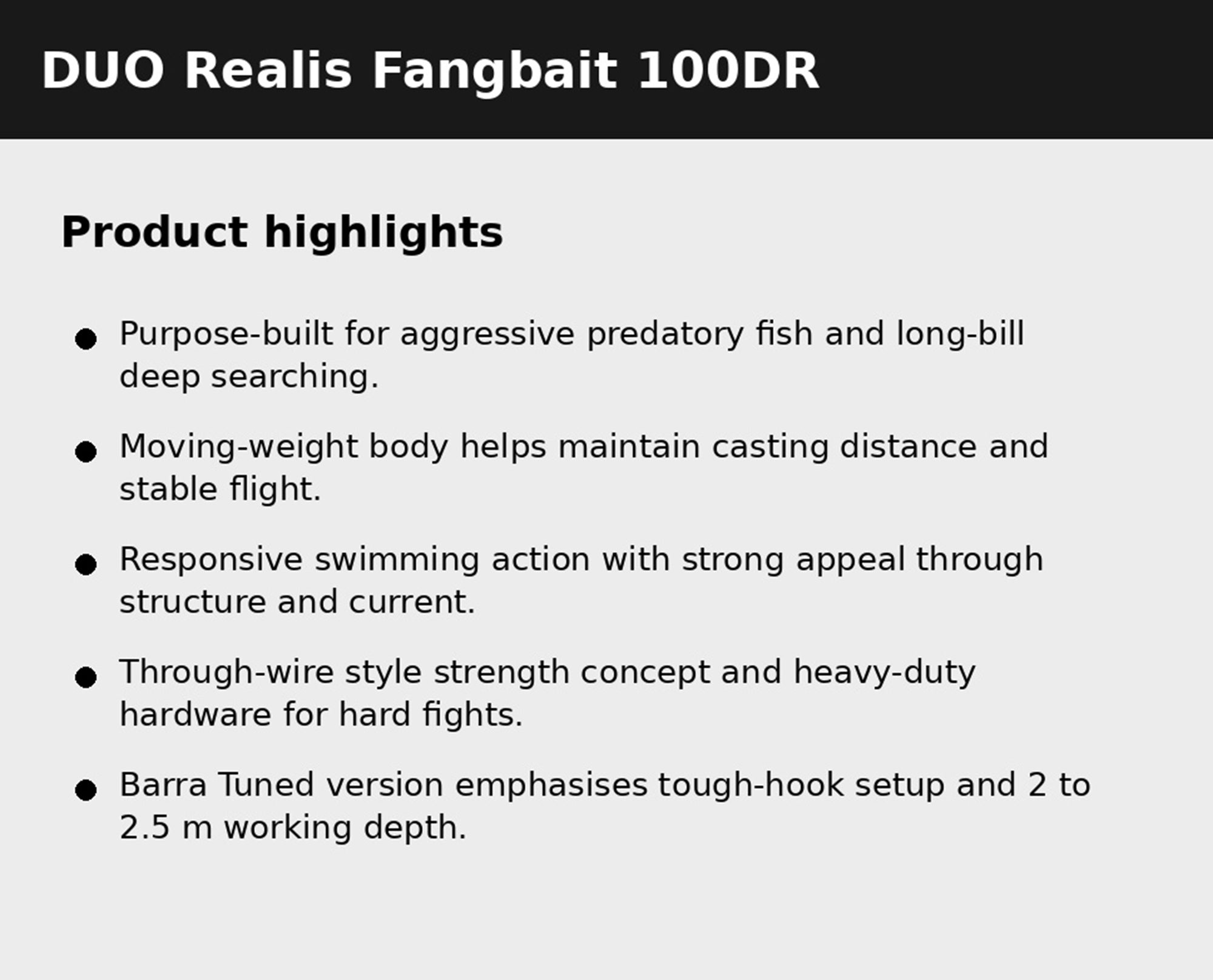 Duo Realis Fangbait 100DR Barra Tuned Suspend Lure ACC3151 (6092)
