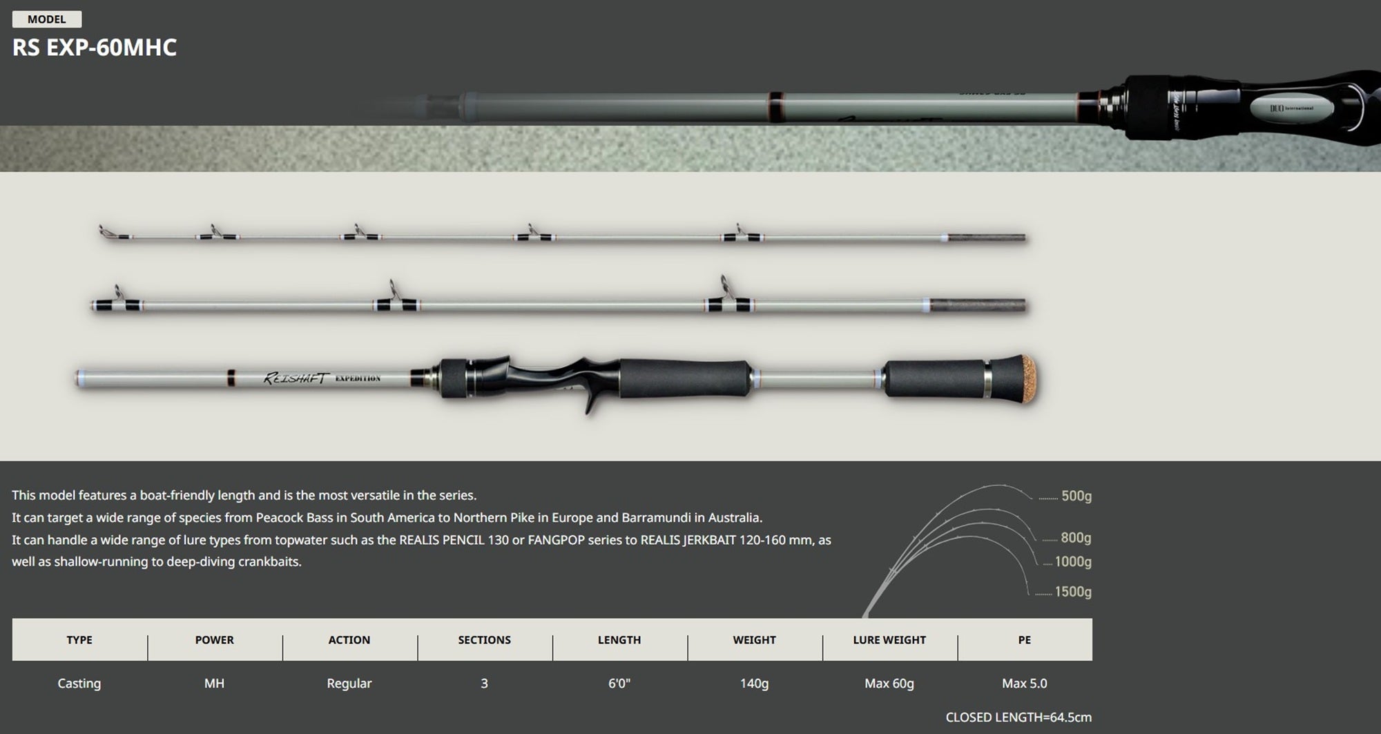 Duo Rei Shaft Expedition RS EXP-60MHC Max P.E 5 (8843)