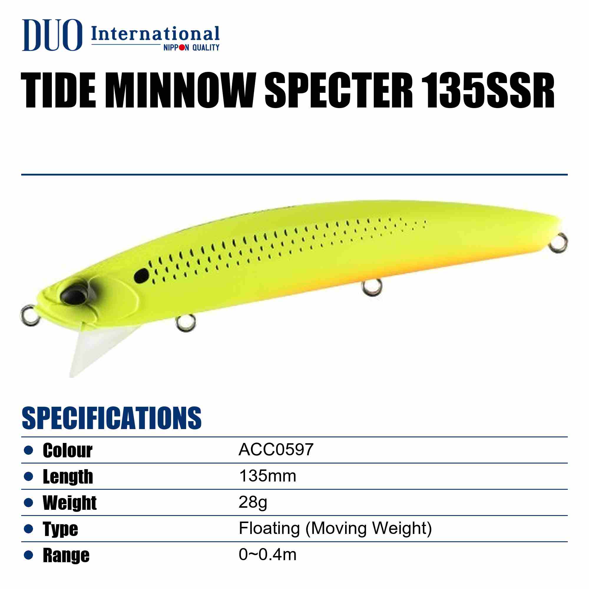Duo Tide Minnow Specter 135SSR Suspend Lure ACC0597 (9666)