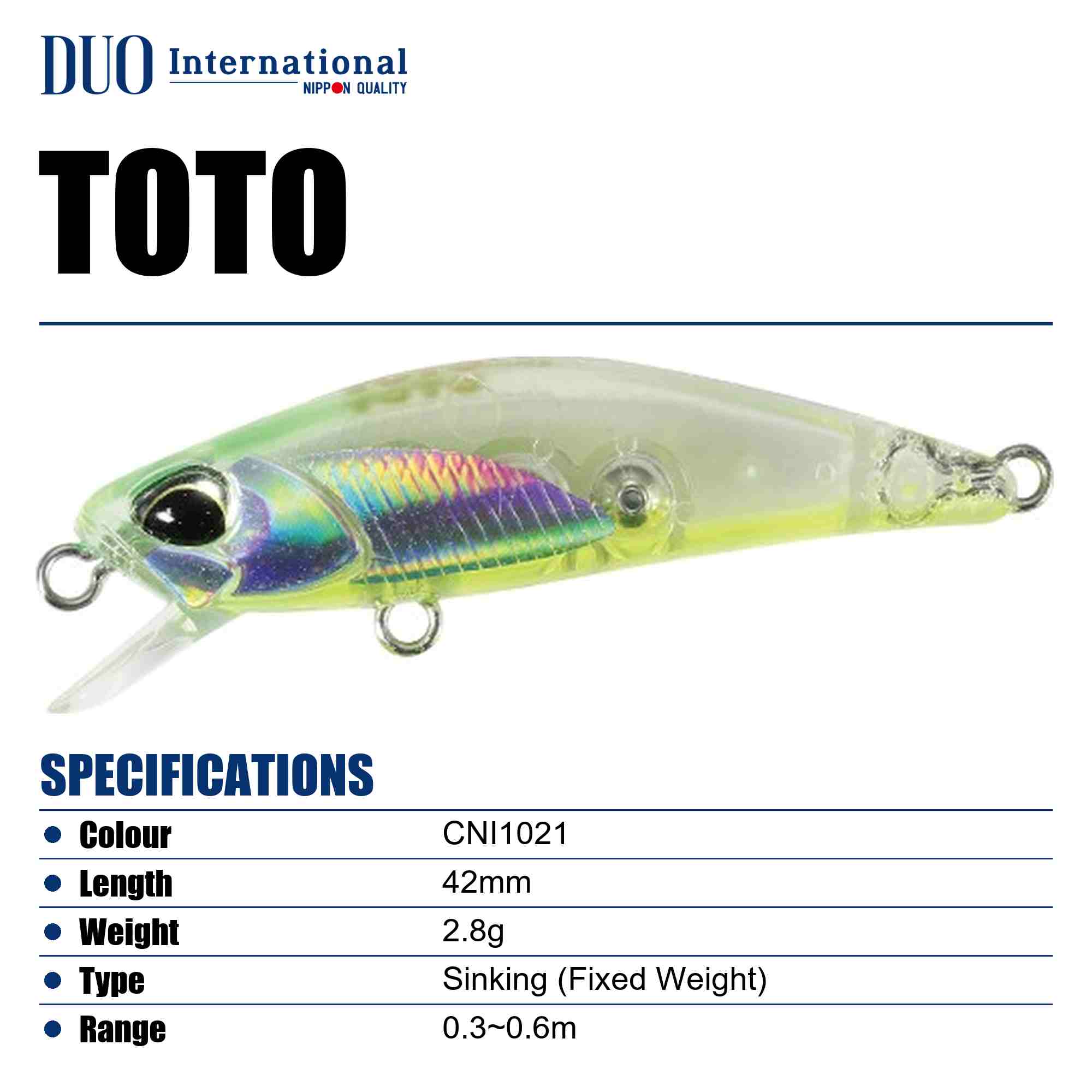 Duo Tetra Works Toto 42 mm Sinking Lure CNI1021 (9107)