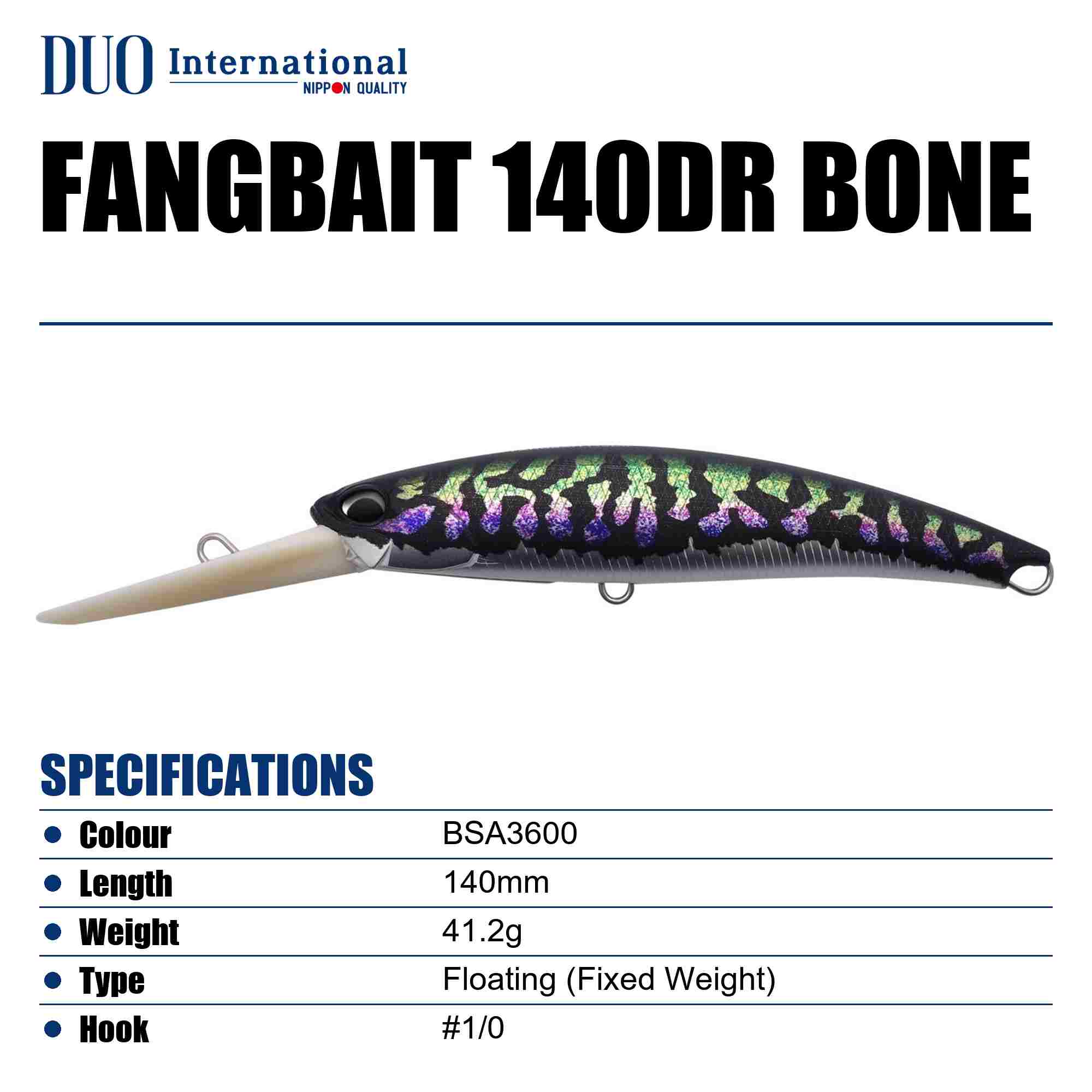 Duo Realis Fangbait 140DR Bone Floating Lure BSA3600 (9992)