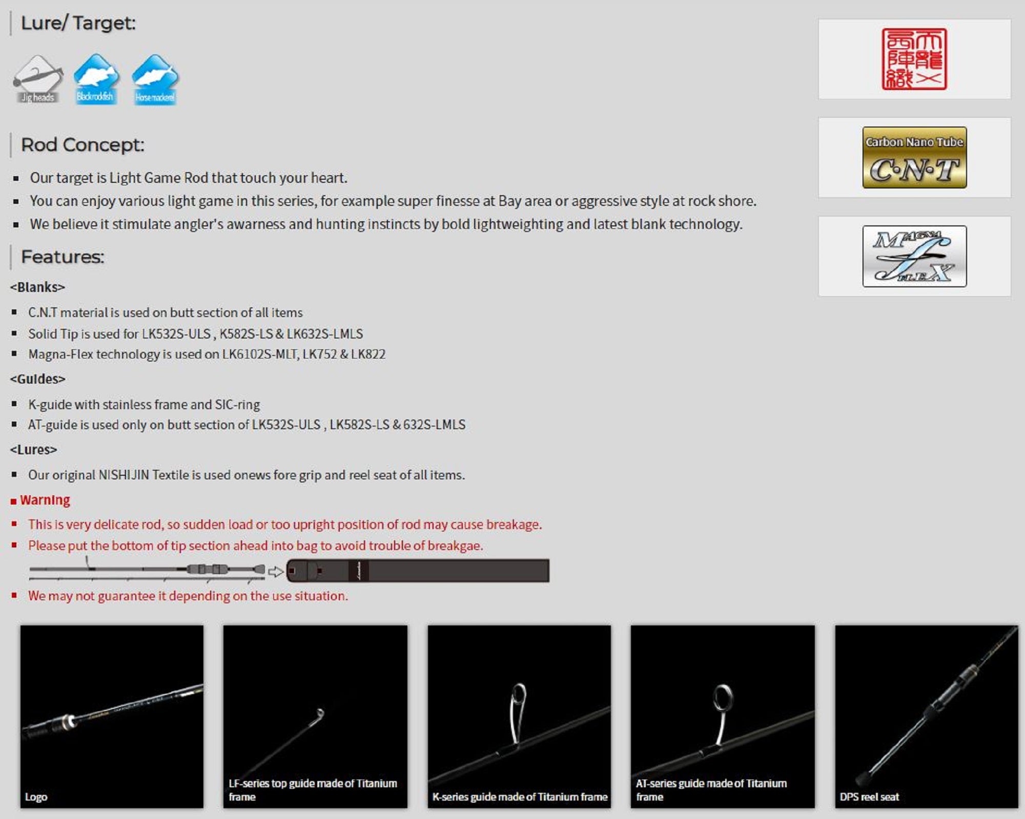 Tenryu Rod Spinning Lunakia LK632S-LMLS (1287)