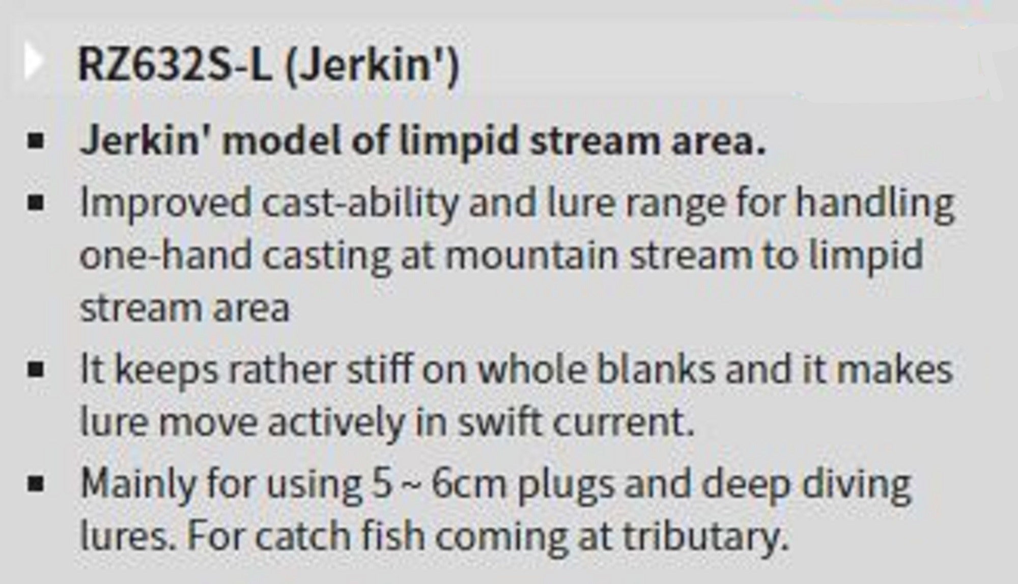 Tenryu Rod Spinning Rayz RZ 632S-L " Jerkin " (1577)