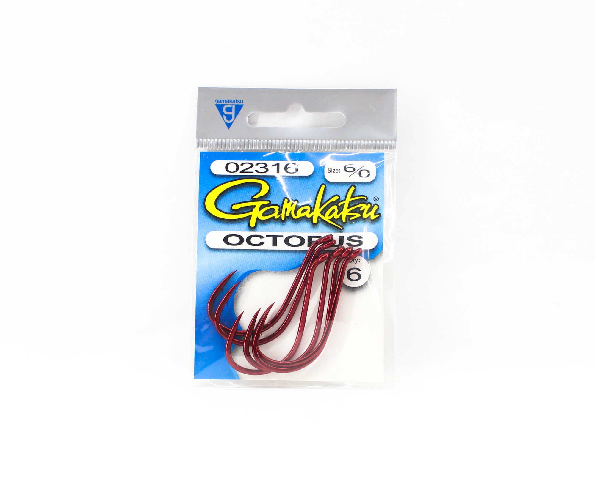 Gamakatsu Octopus Hook Red Size 6/0 ,6 Per pack (1255)