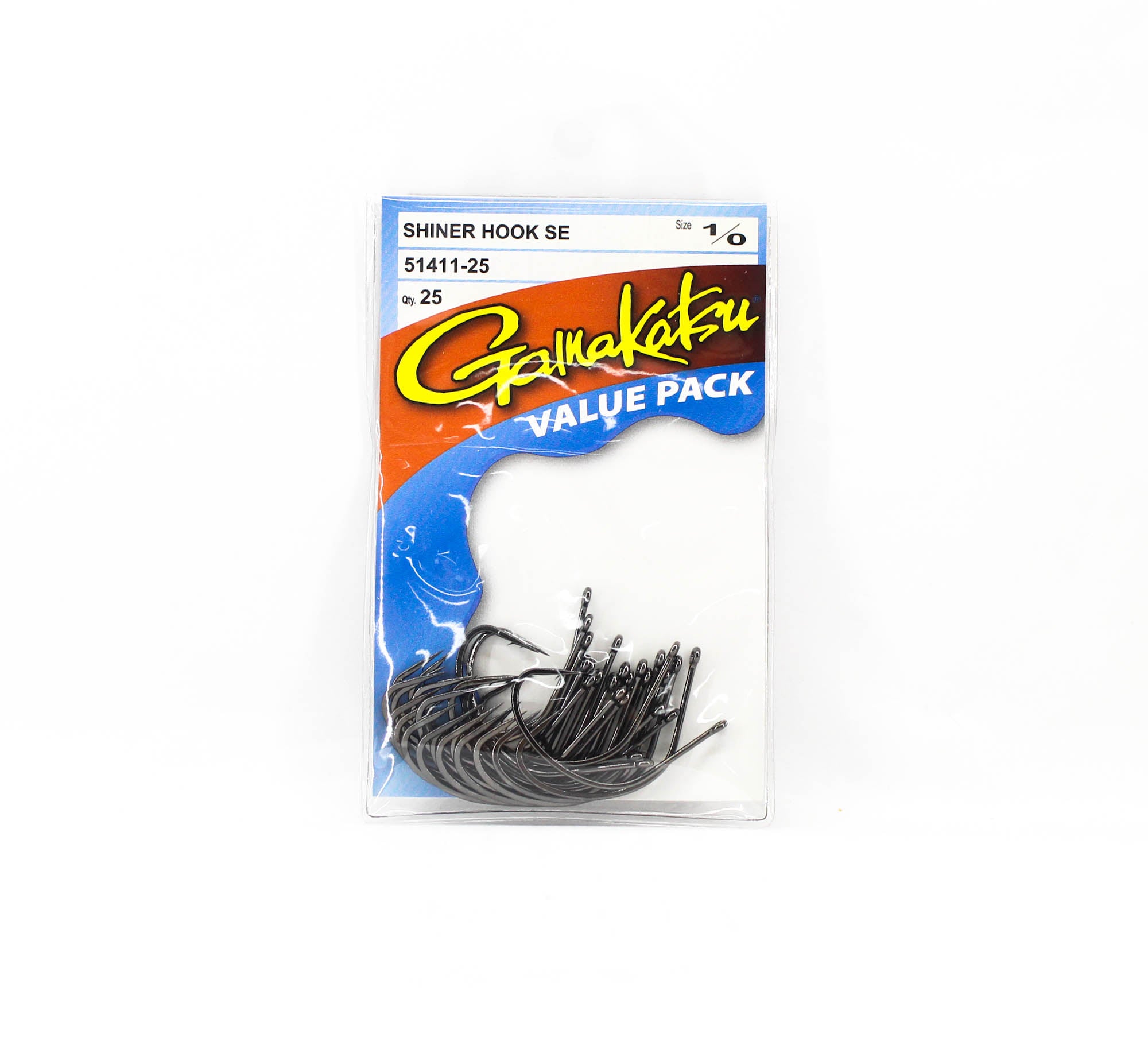 Gamakatsu 51411 Shiner Hook SE NSB Size 1/0, 25 Per Pack (4169)