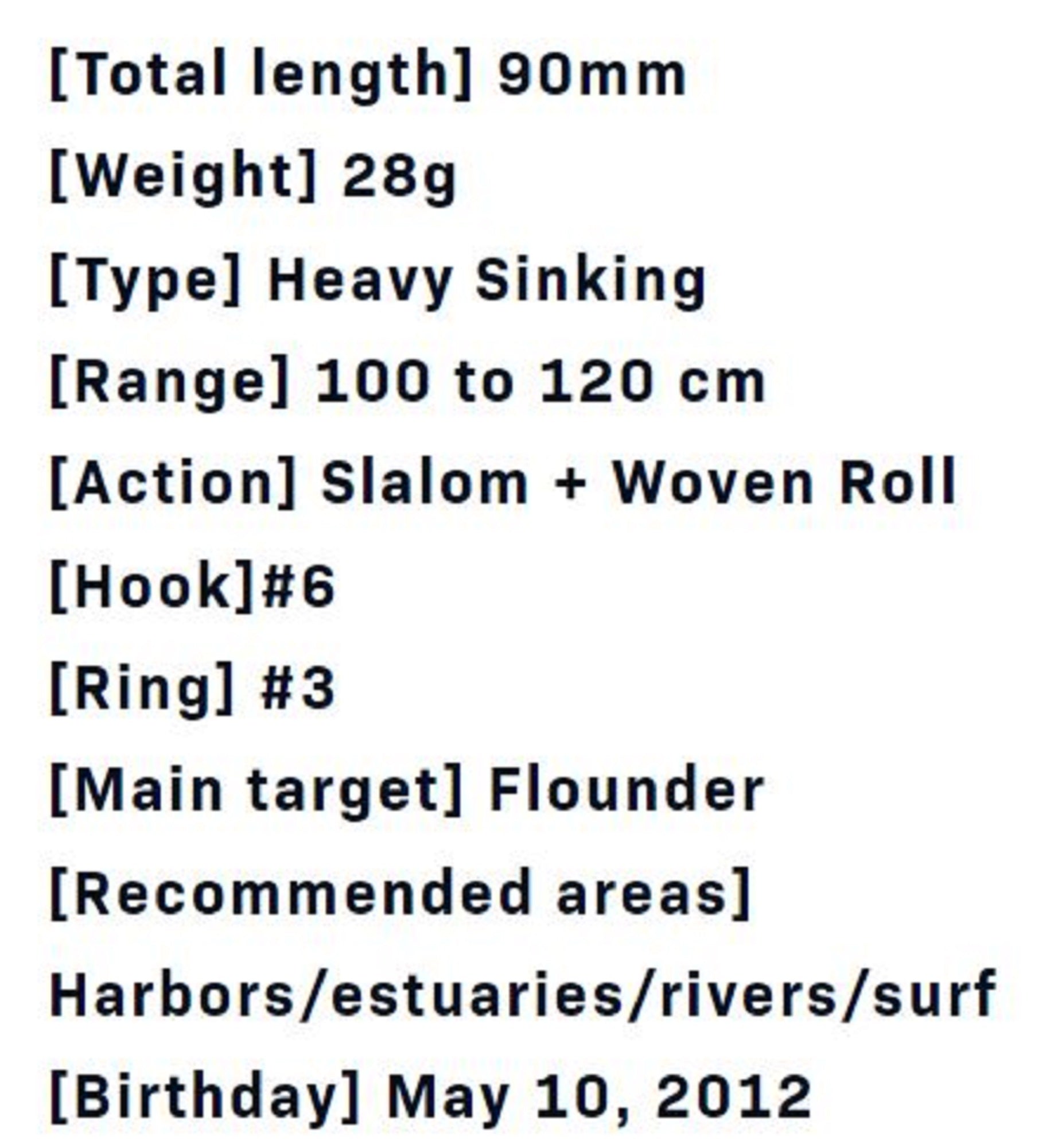 Ima Gyodo Heavy Surfer 90 Sinking Lure 104 (8631)
