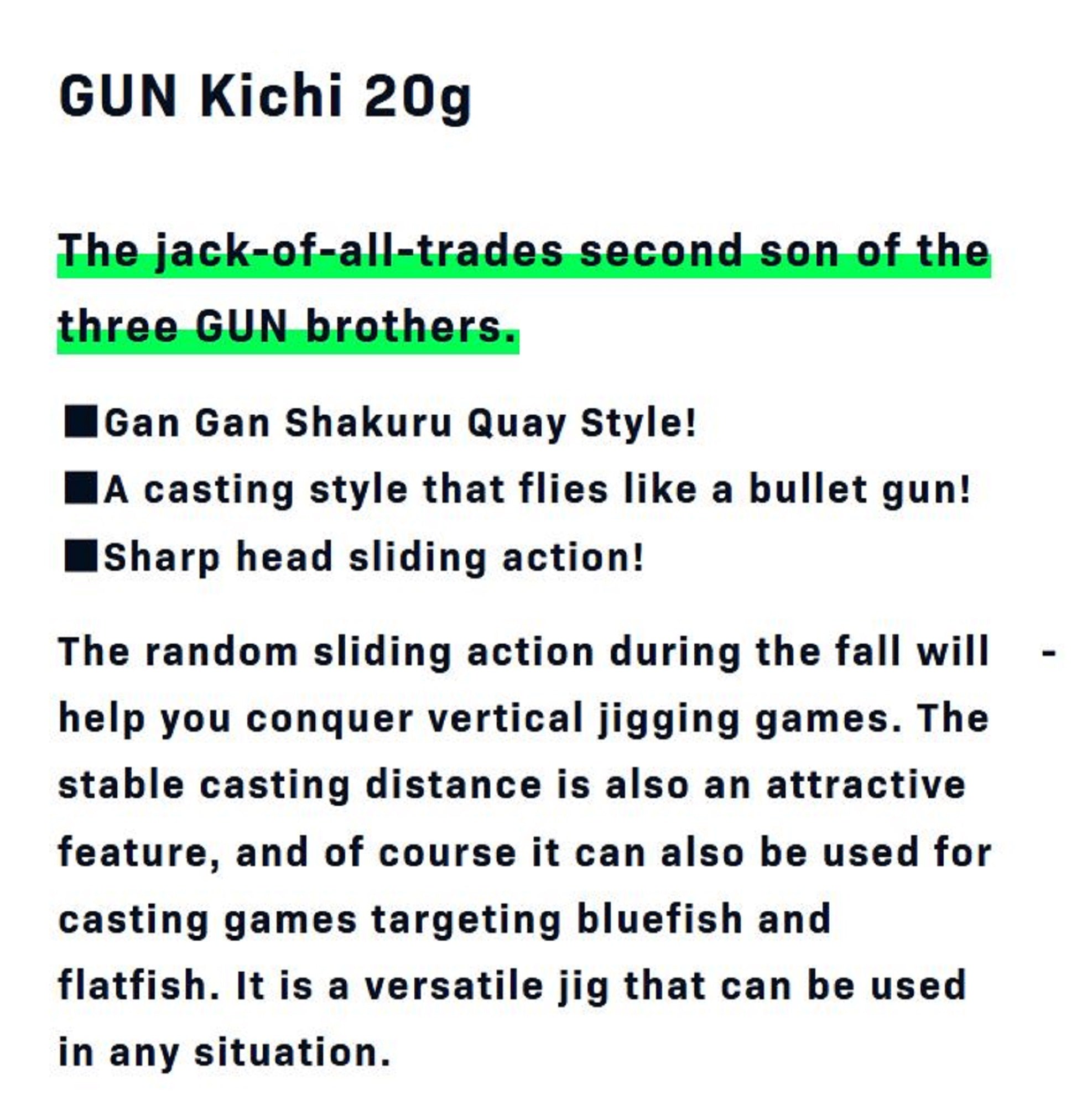Ima Metal Jig Gun kichi 20 grams 103 (3641)