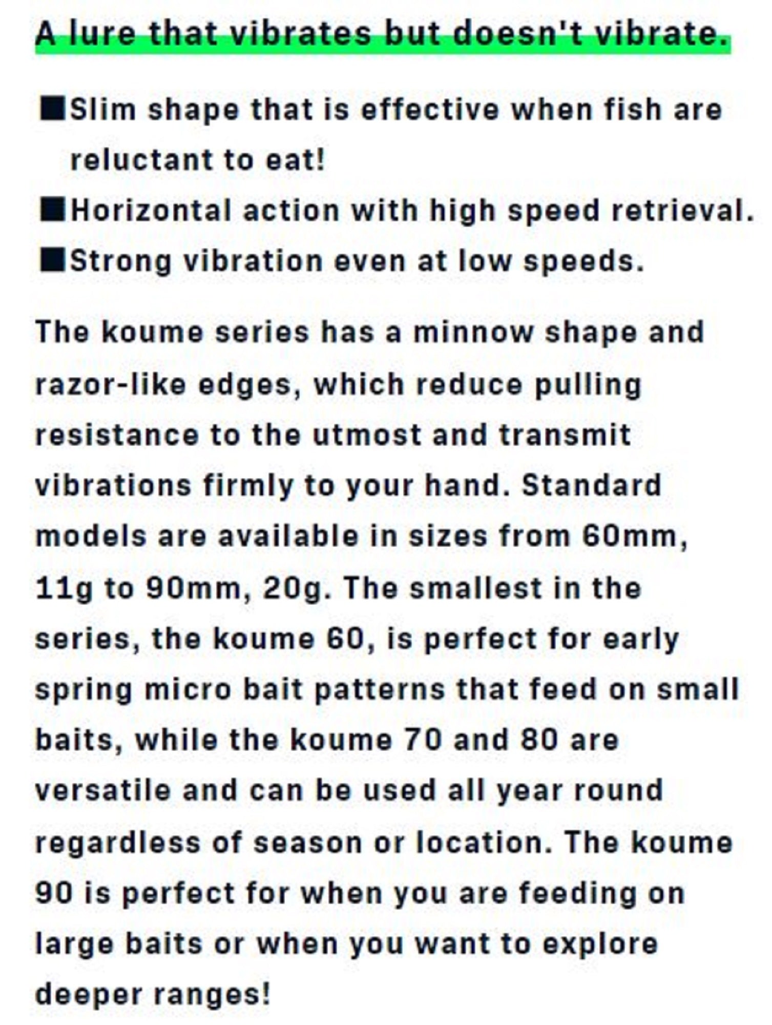 Sale Ima Koume 70 Silent Vibration Sinking Lure 101 (3754)
