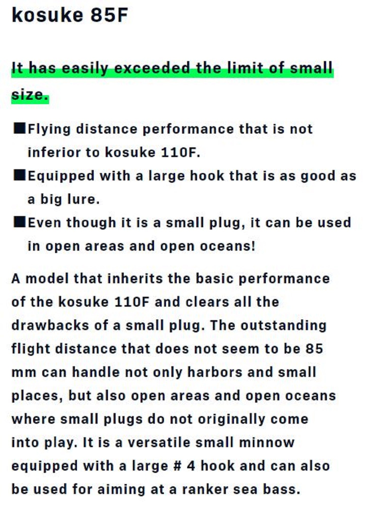 Sale Ima Kosuke 85F Floating Lure 001 (8667)