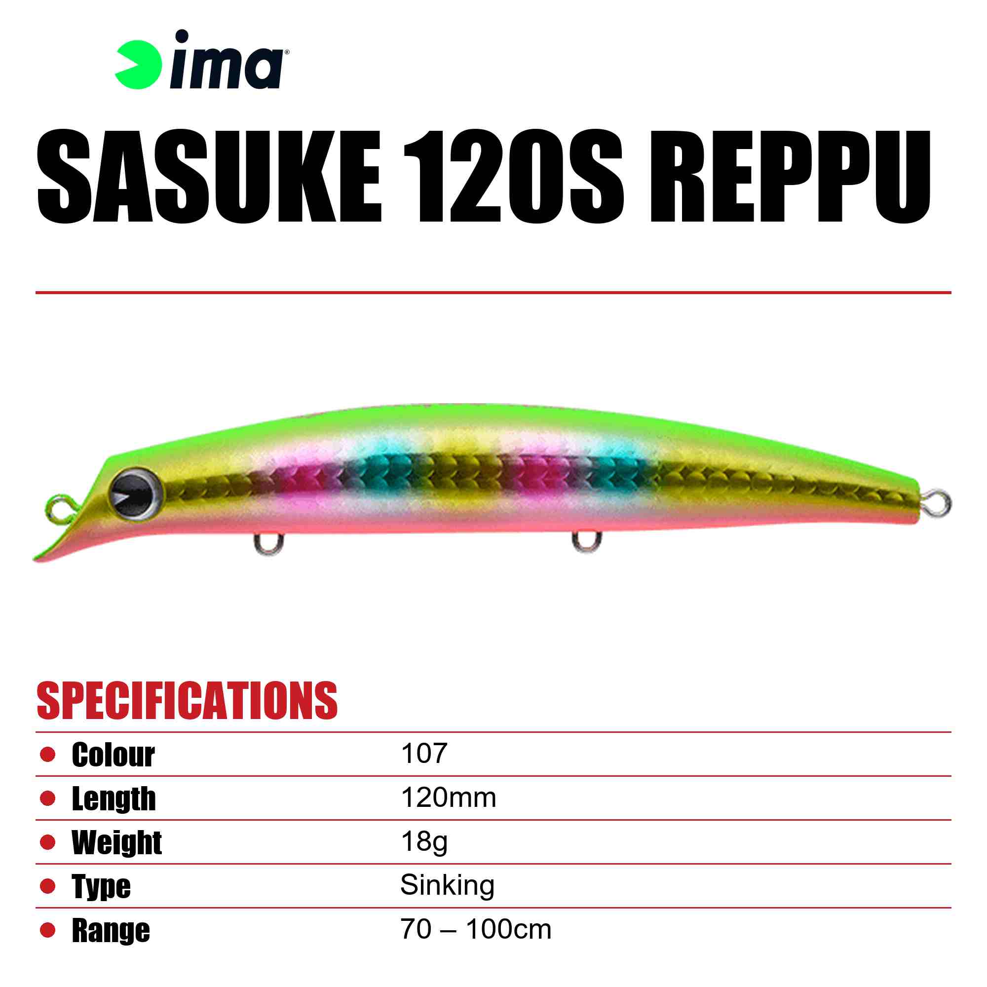 Ima Sasuke 120S Reppu Sinking Lure 107 (2586)